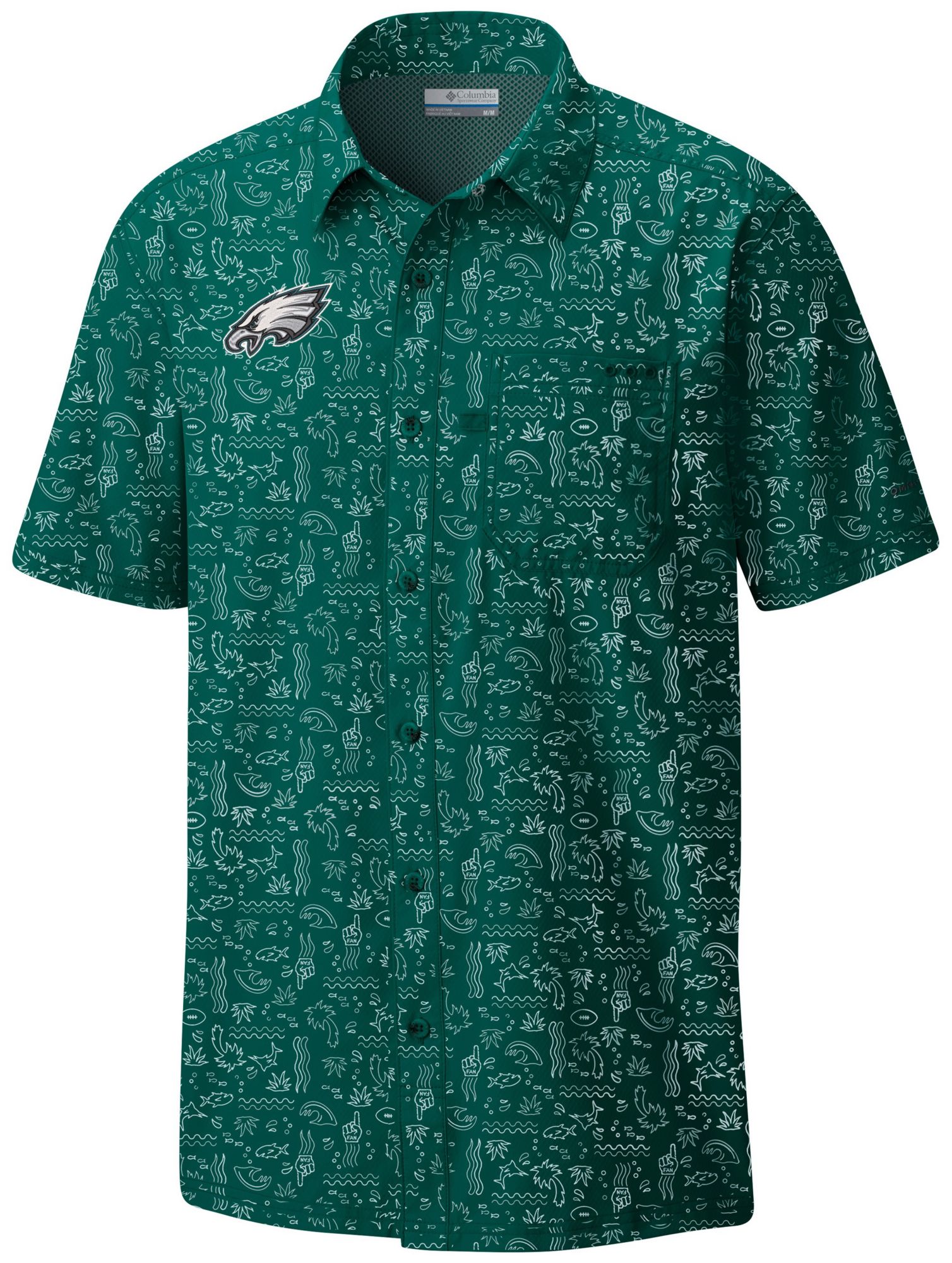 Columbia Men's Philadelphia Eagles Teal Super Slack Polo product image