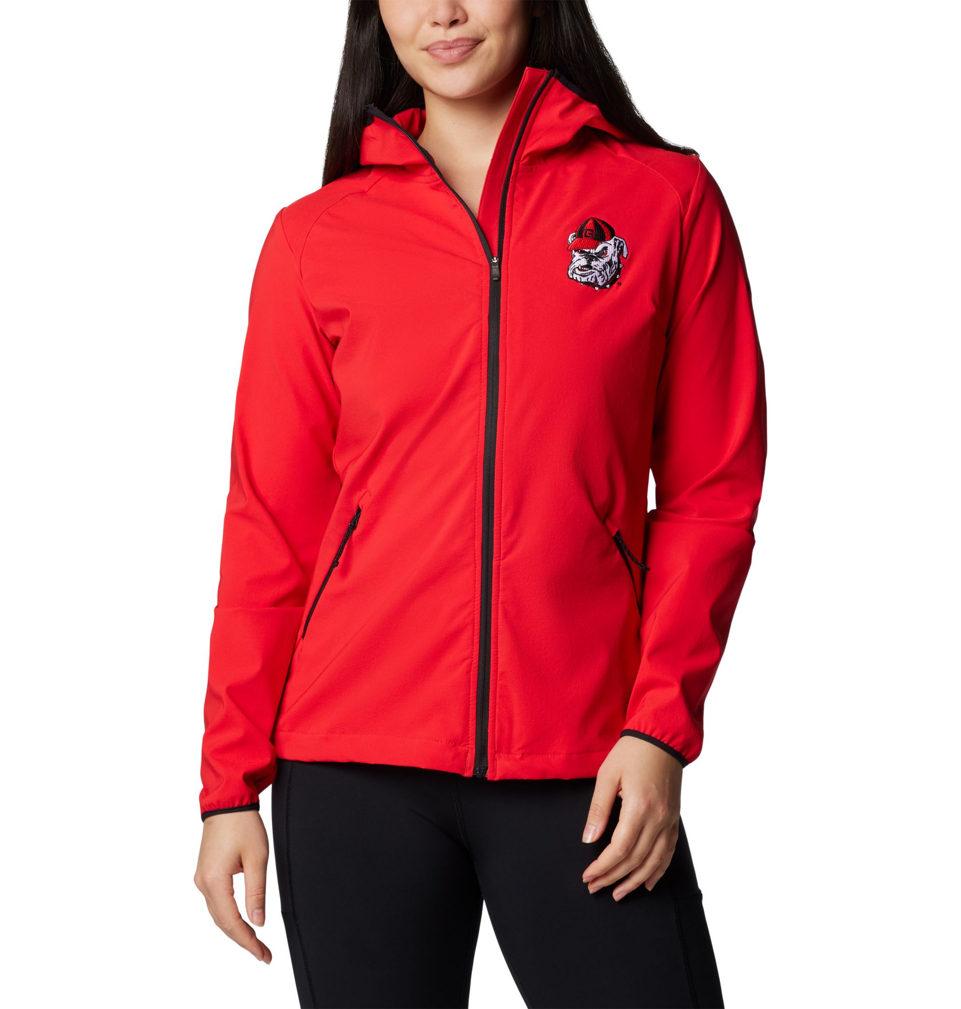 Columbia Women's Georgia Bulldogs Bright Red Canyon Point 1/2 Zip Pullover Fleece Jacket product image