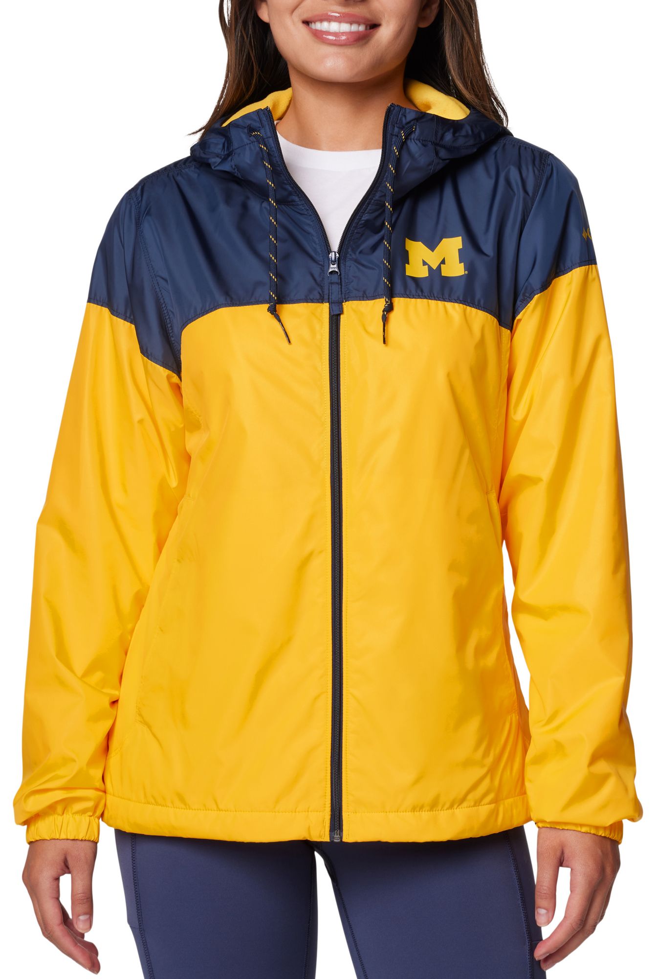 Columbia Women's Michigan Wolverines Navy/Yellow Flash Forward Lined Jacket product image