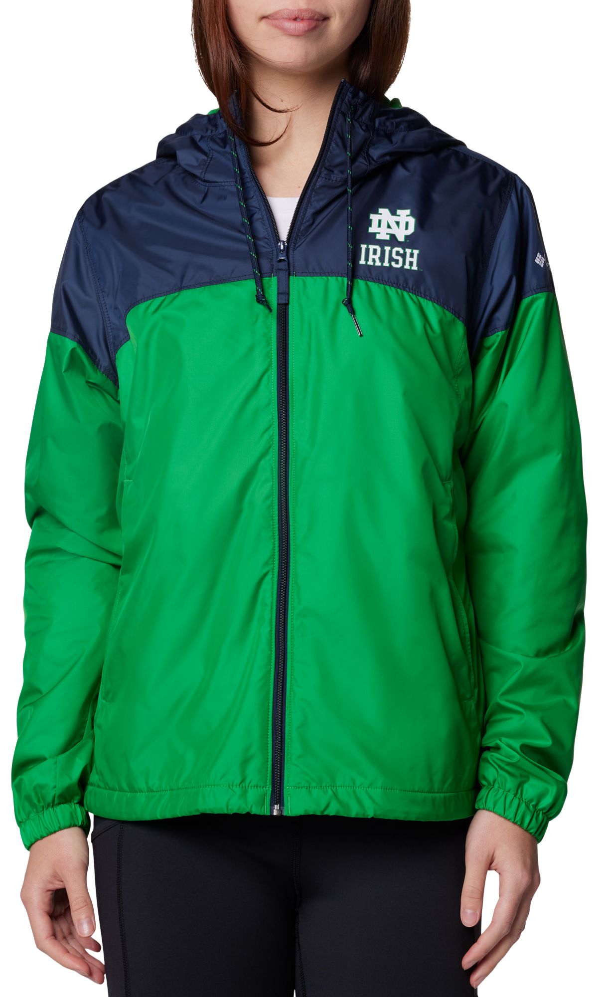 Columbia Women's Notre Dame Fighting Irish Navy/Green Flash Forward Lined Jacket product image