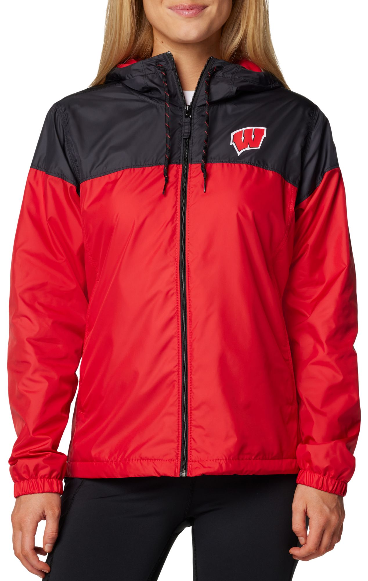Columbia Women's Wisconsin Badgers Black/Red Flash Forward Lined Jacket product image