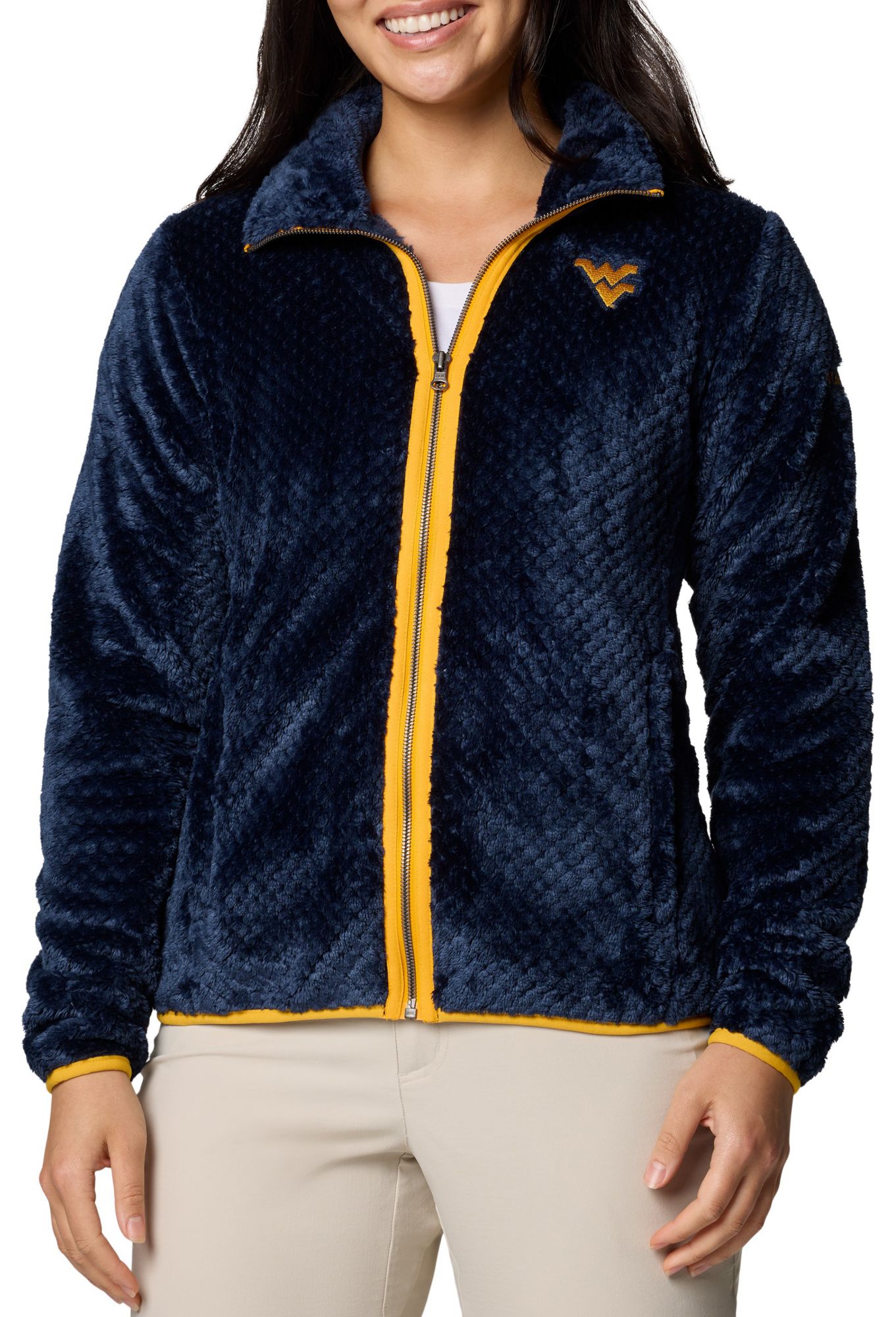 Columbia Women's West Virginia Mountaineers Collegiate Navy Fire Side Full-Zip Jacket product image