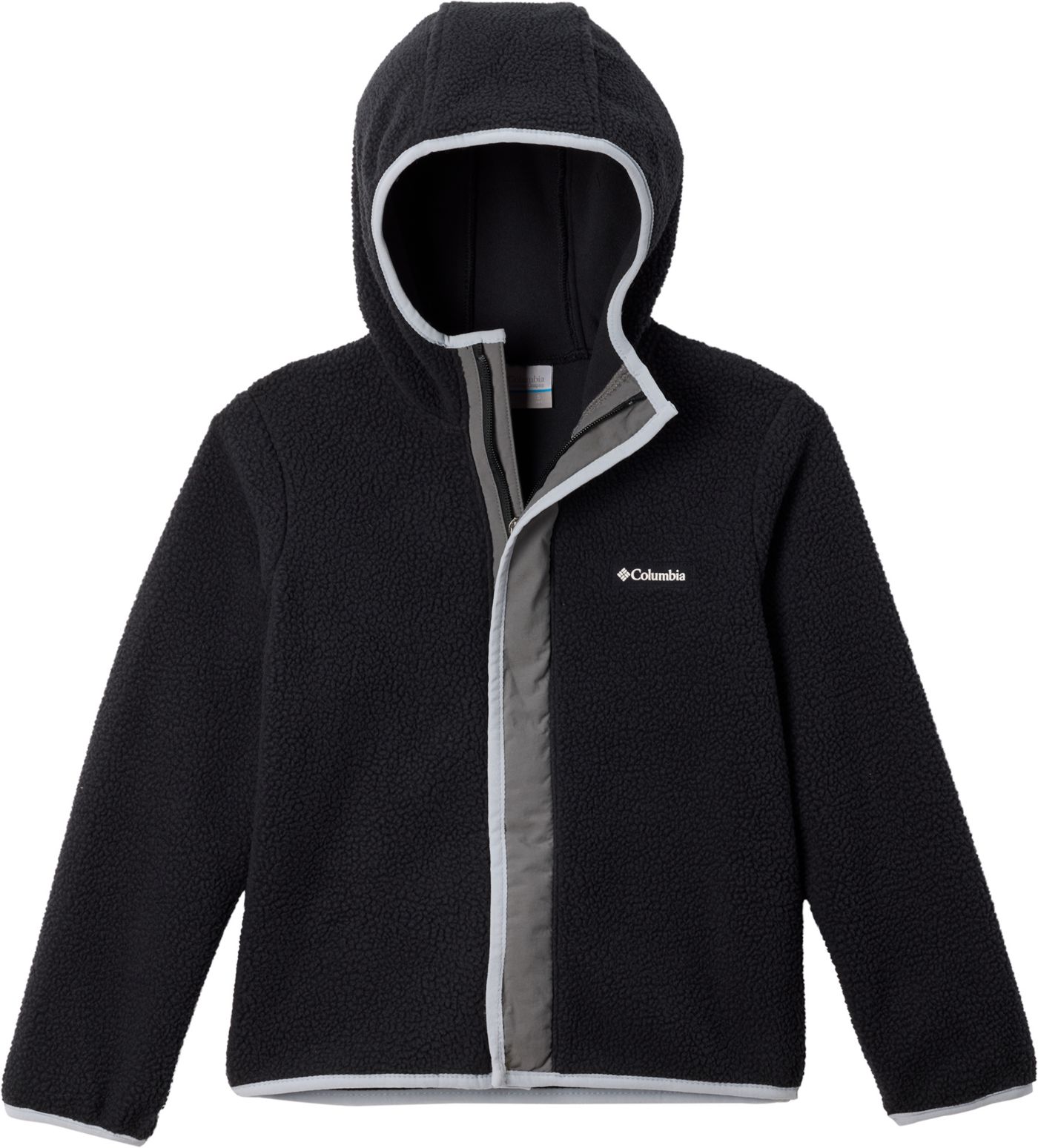 Columbia Kids Highland Pine Full Zip Fleece Hoodie Small Black City Grey