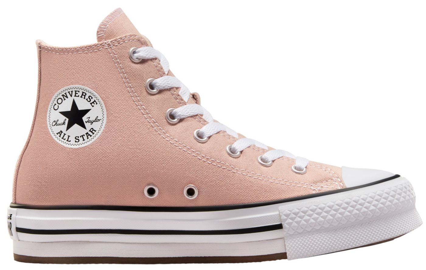 Converse Kids Grade School Chuck Taylor All Star EVA Lift Platform High Top Shoes Size 4.5 White Gray