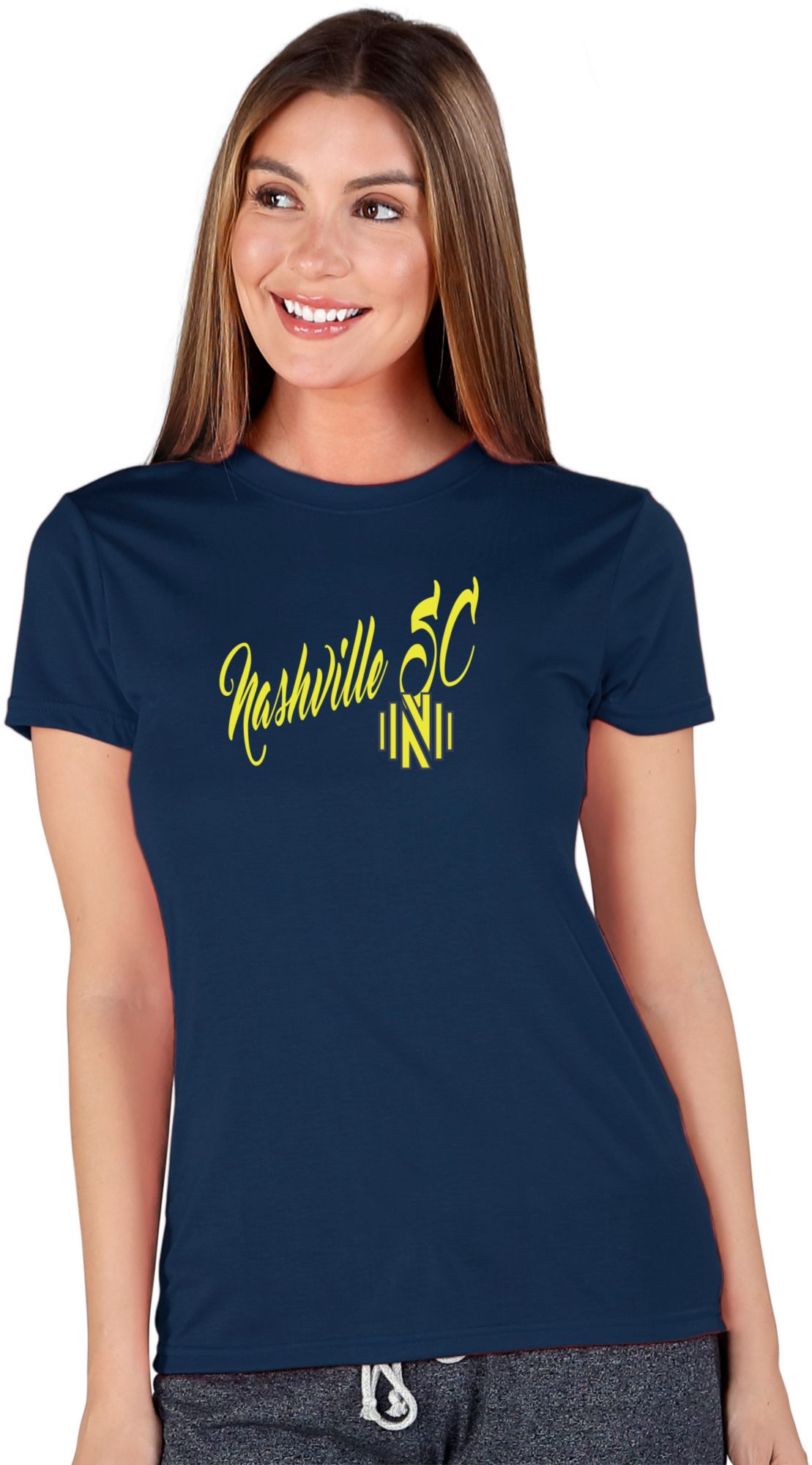 Concepts Sport Women's Nashville SC Marathon Navy T-Shirt