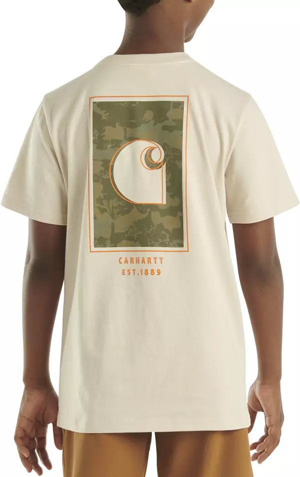 Carhartt Boys' Short Sleeve Camo Graphic T-Shirt, Small, Malt
