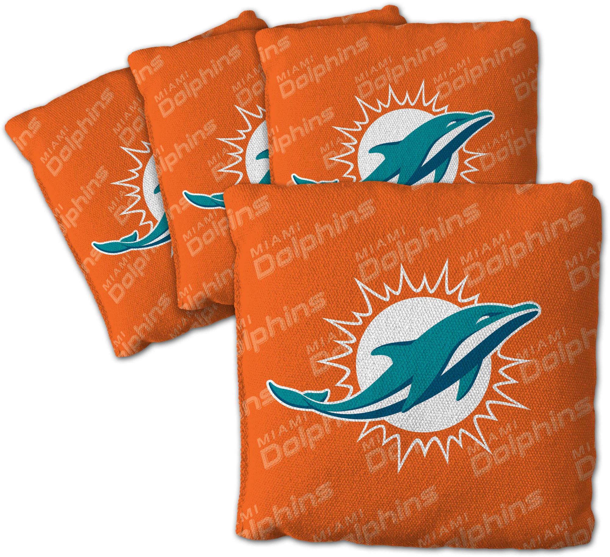YouTheFan Miami Dolphins 4-Pack Orange Cornhole Bean Bags product image