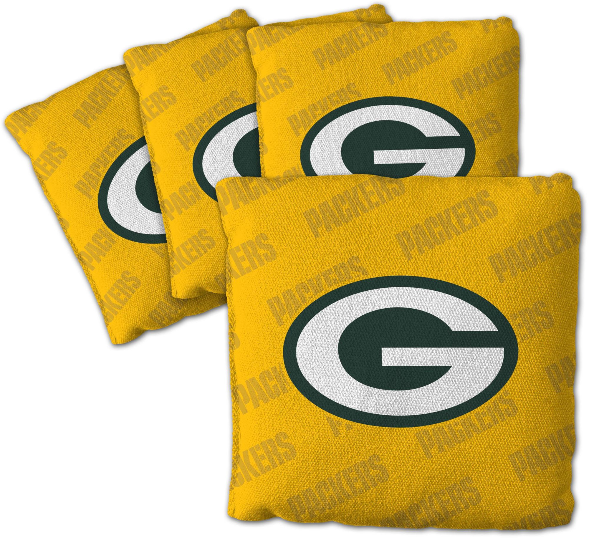 YouTheFan Green Bay Packers 4-Pack Yellow Cornhole Bean Bags product image