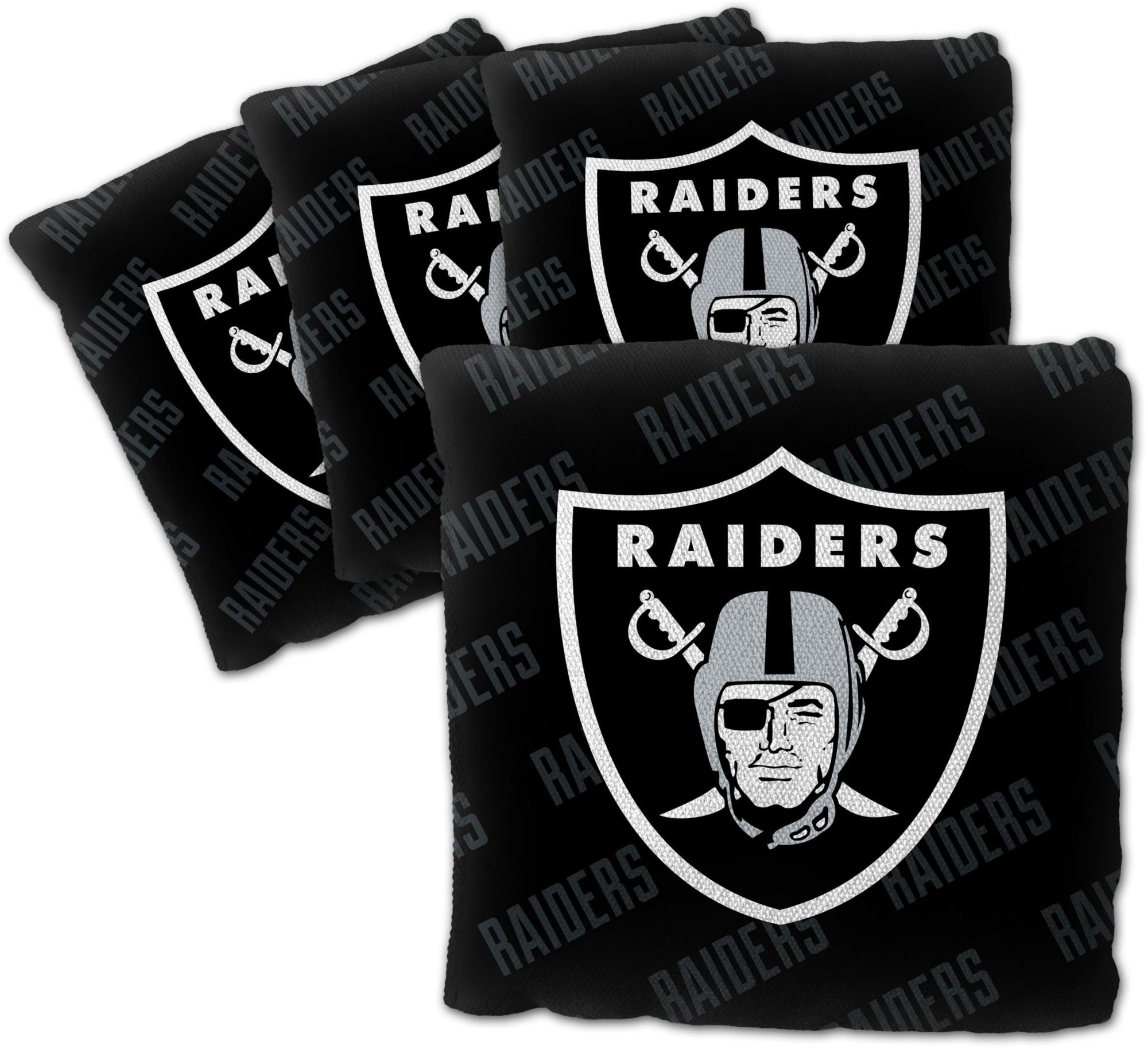 YouTheFan Las Vegas Raiders 4-Pack Black Cornhole Bean Bags product image