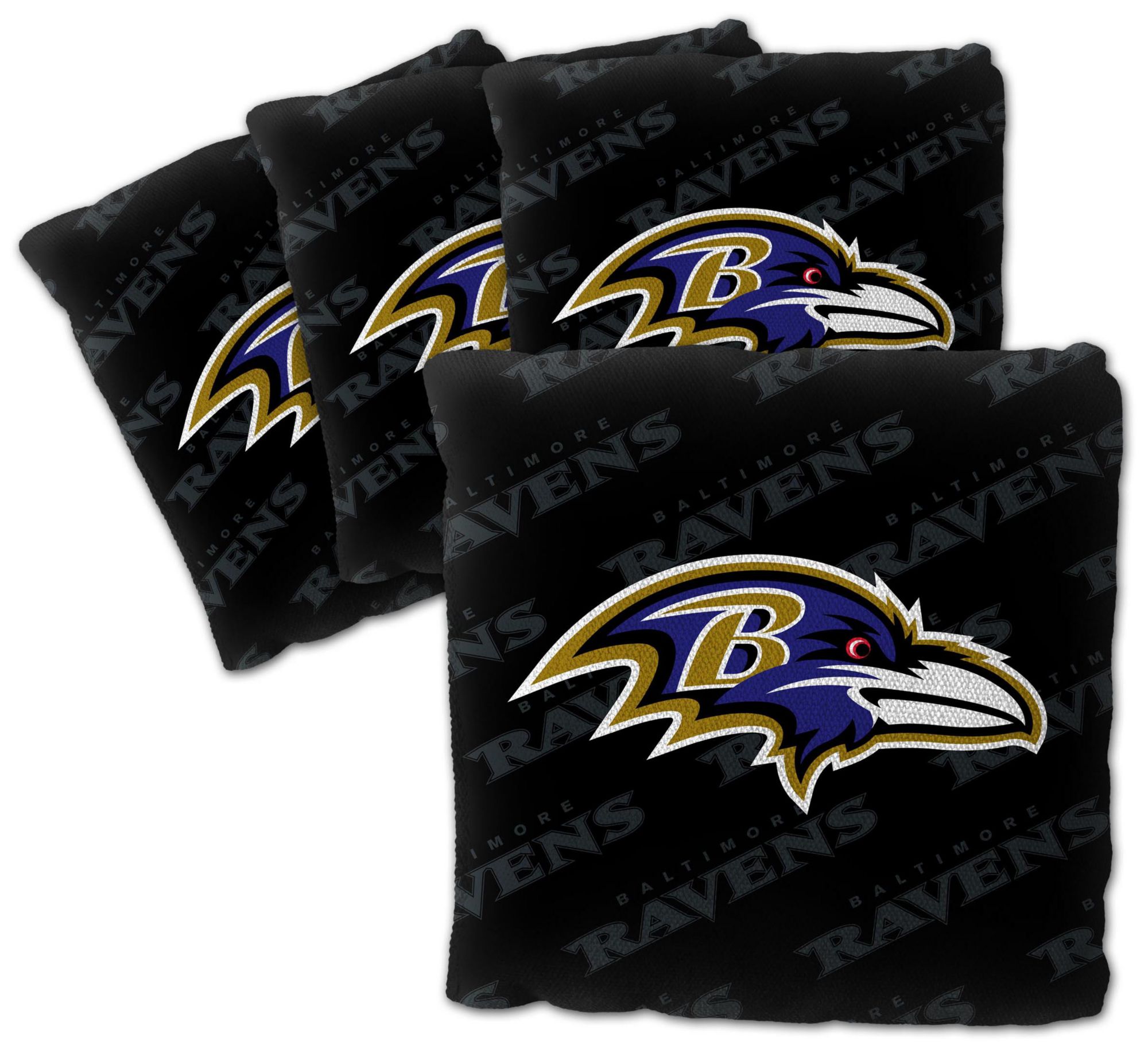 YouTheFan Baltimore Ravens 4-Pack Black Cornhole Bean Bags product image