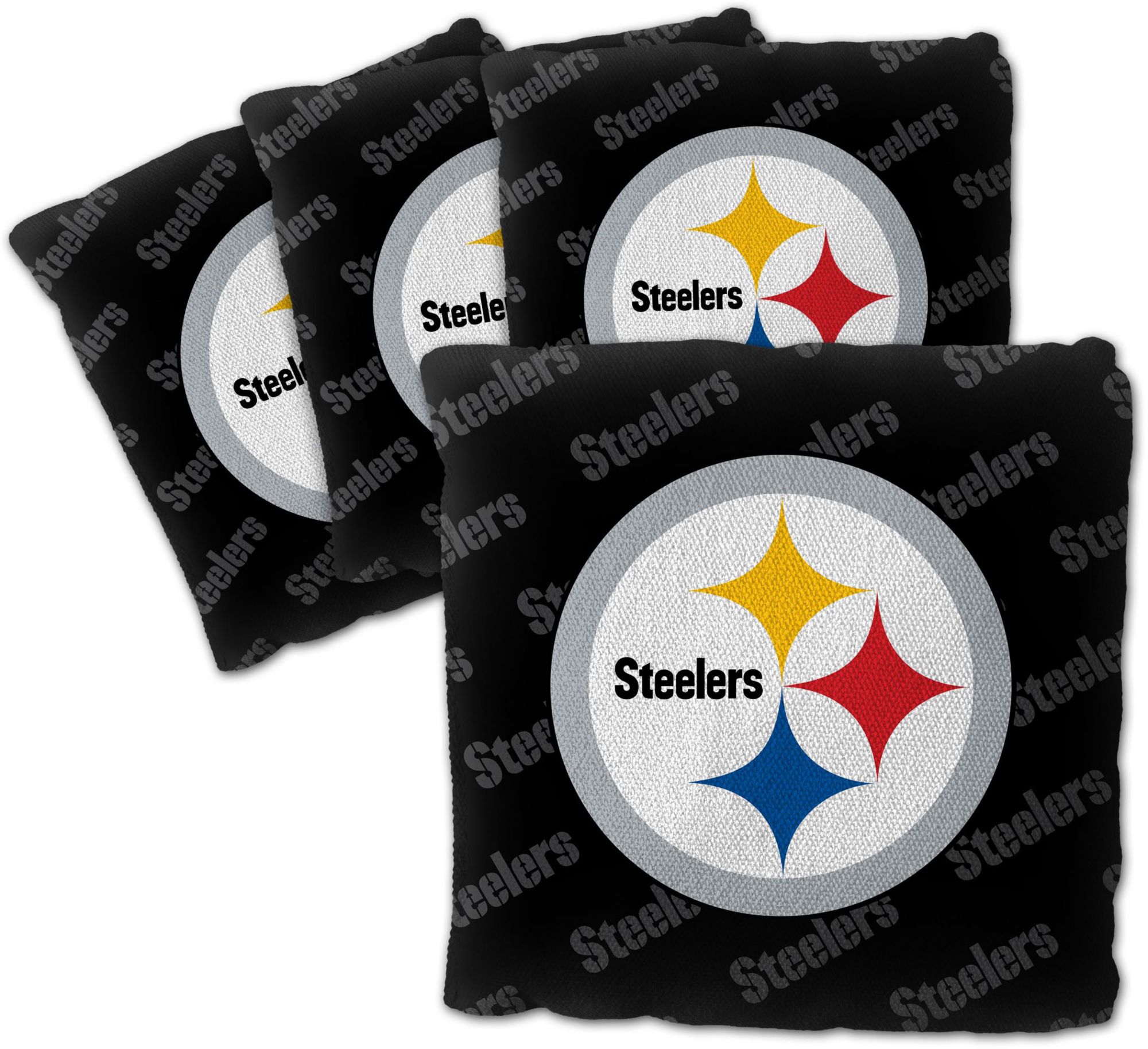 YouTheFan Pittsburgh Steelers 4-Pack Black Cornhole Bean Bags product image