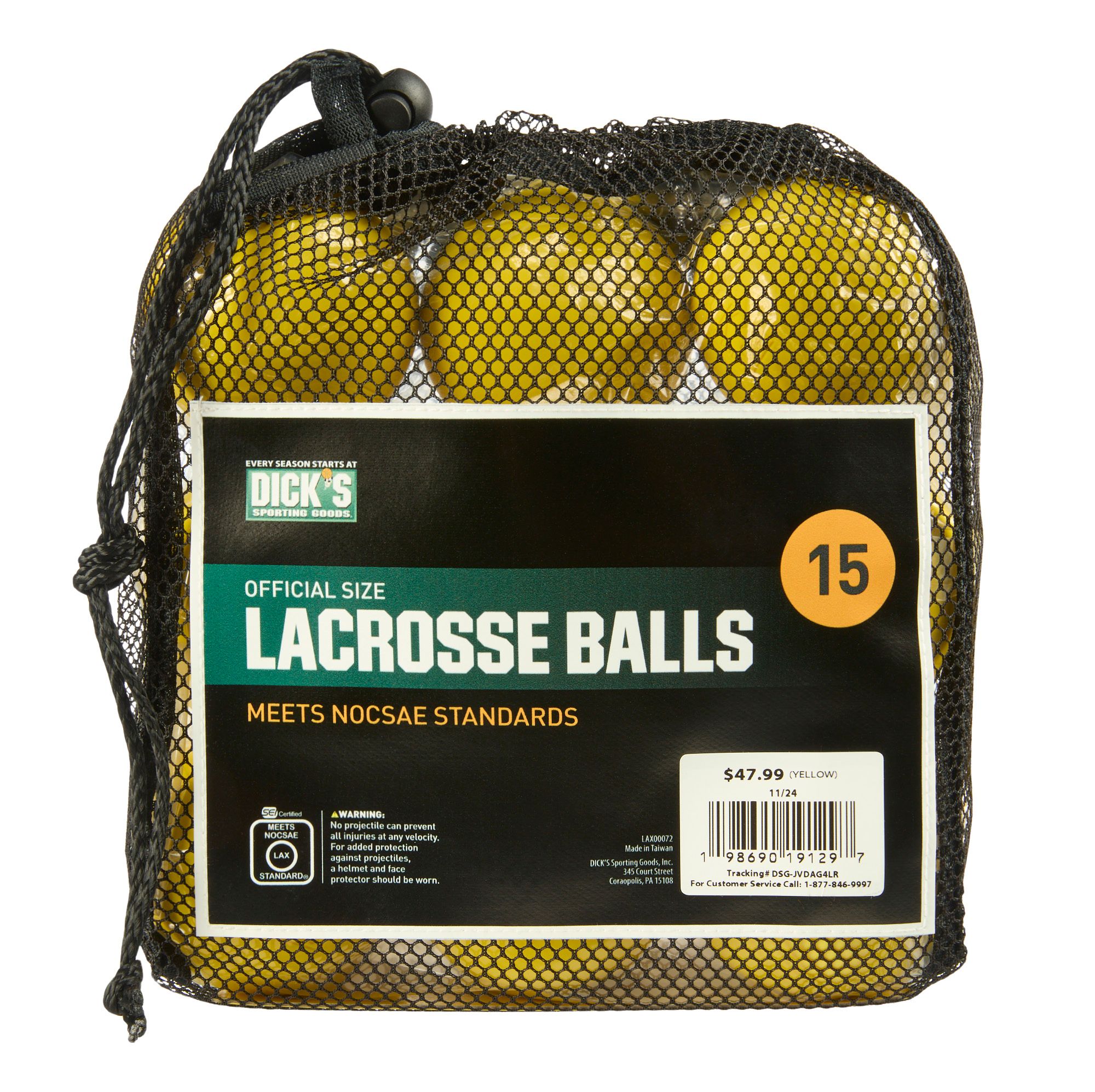 DSG NOCSAE Lacrosse Ball - 15 Pack product image