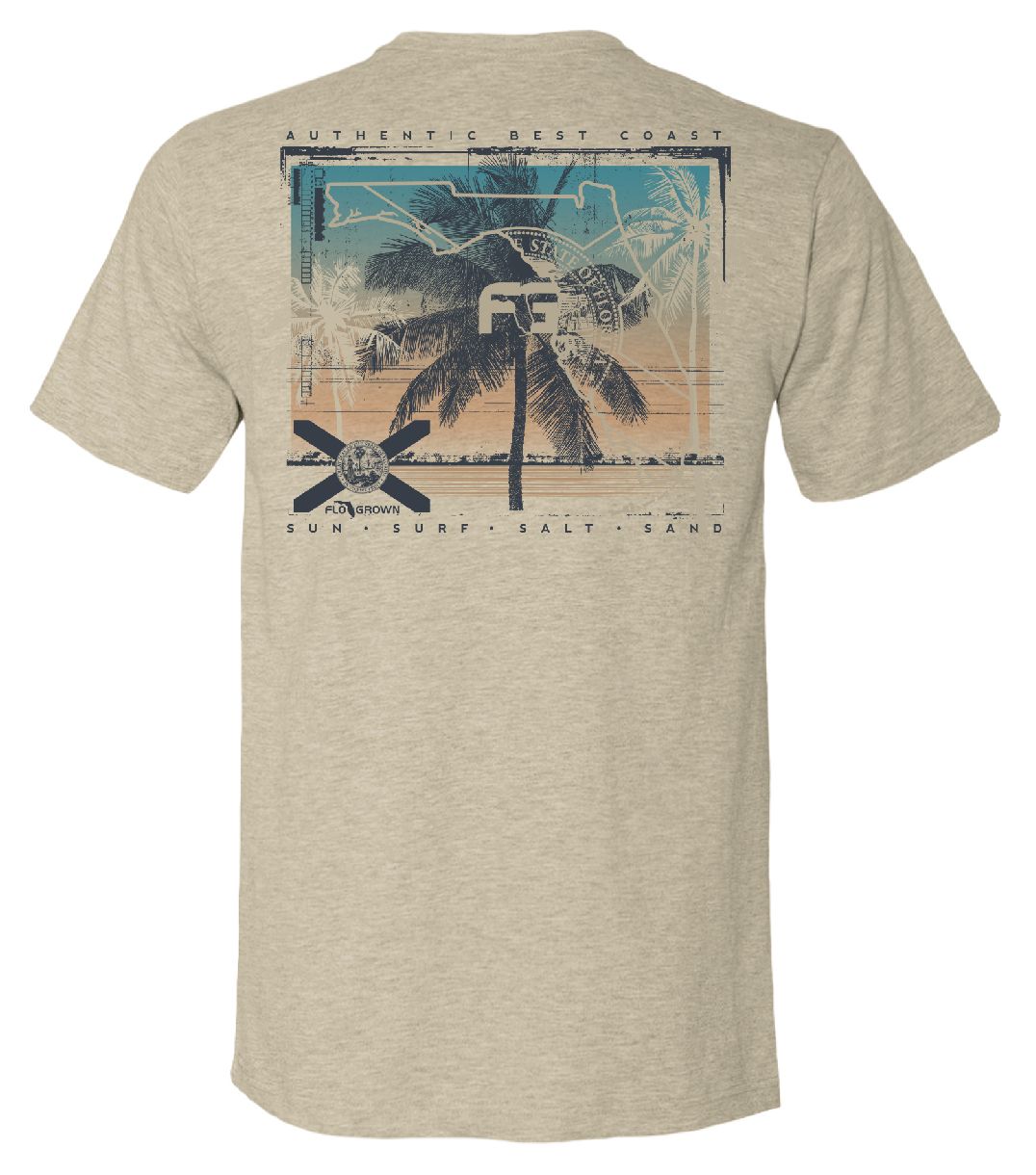 FloGrown Men's Best Coast Grunge Map T-Shirt product image