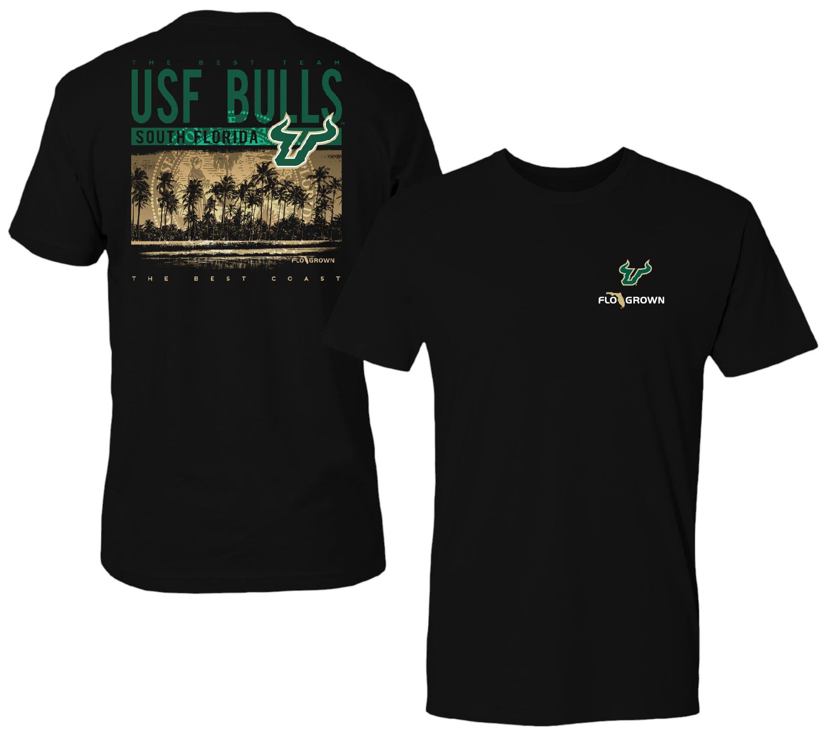 FloGrown Men's South Florida Bulls Black Best Beach T-Shirt product image