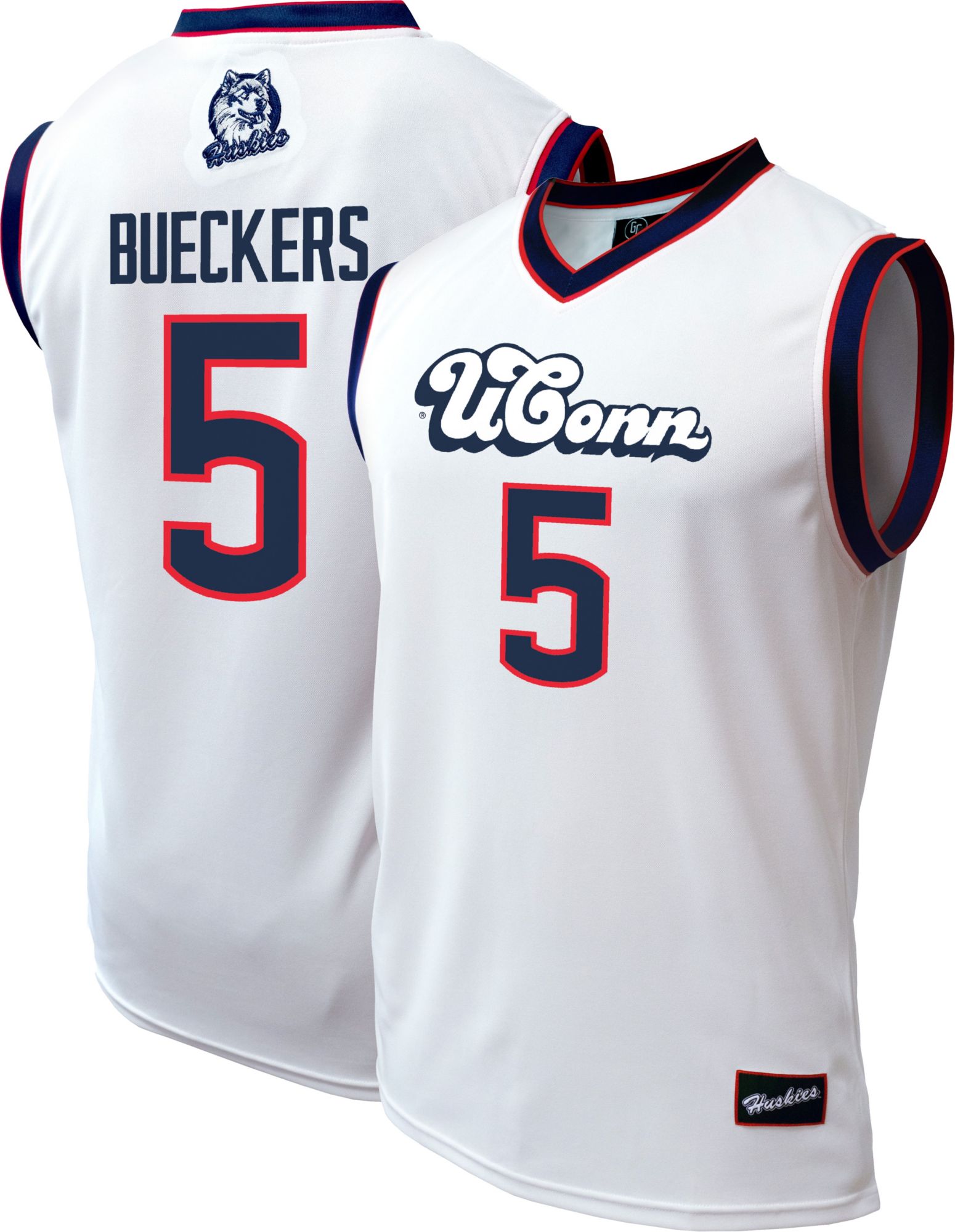 Genuine Collective Men's Connecticut Huskies Paige Bueckers #5 White Replica Basketball Jersey product image