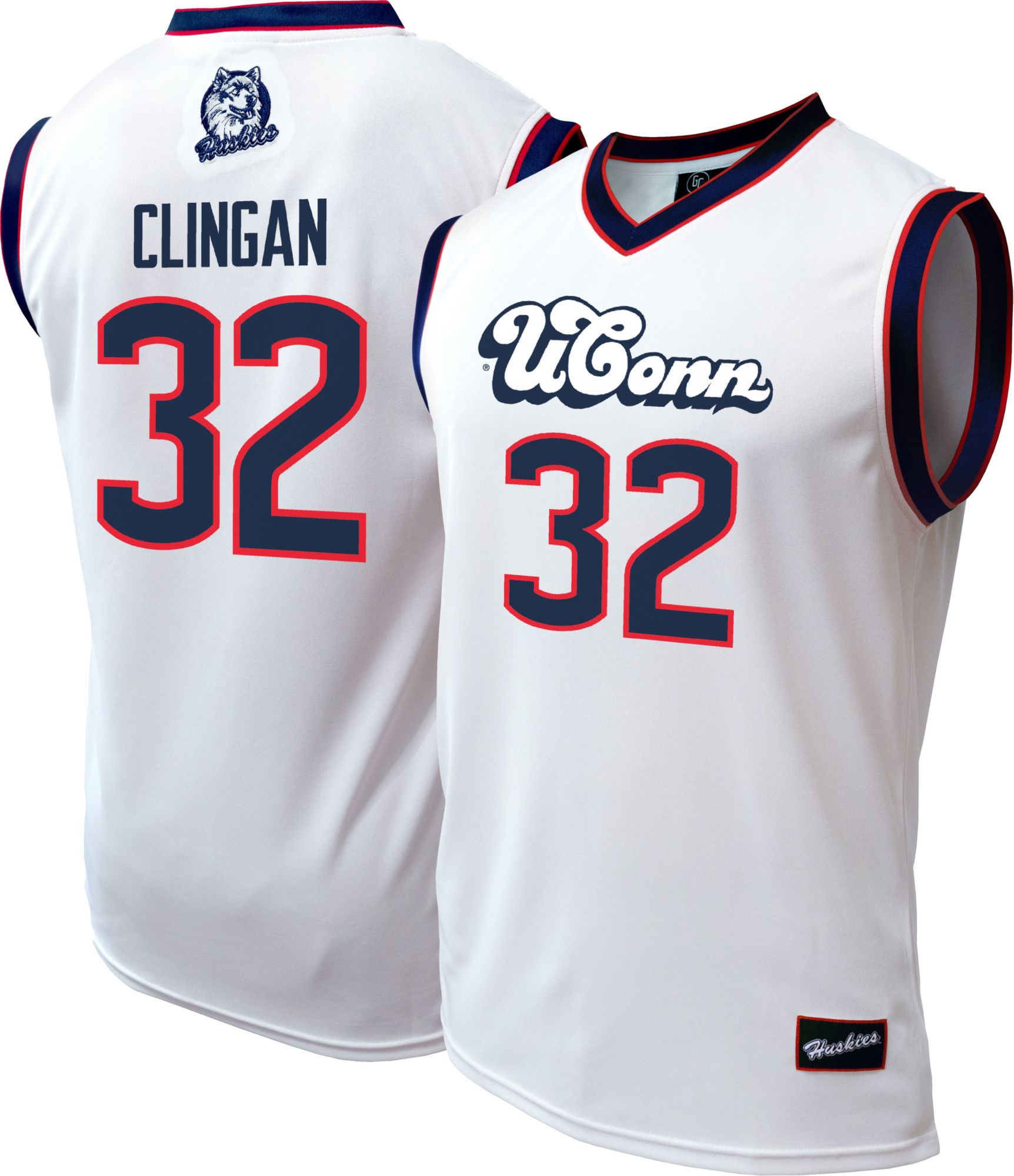 Genuine Collective Men's Connecticut Huskies Donovan Clingan #32 White Replica Basketball Jersey product image
