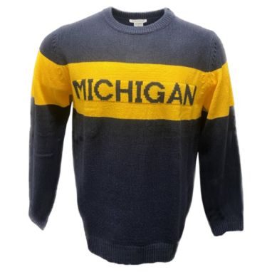 sorry, Valiant Adult Michigan Wolverines Navy Stripe Pullover Sweater is currently out of stock