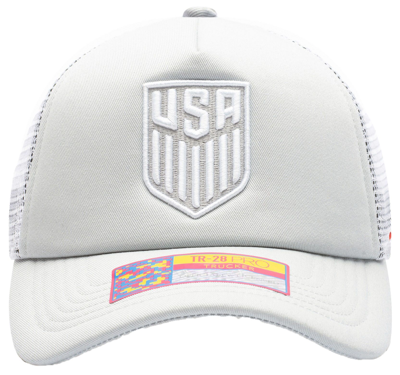 Fan Ink Adult USMNT Fog Grey Adjustable Trucker Hat product image