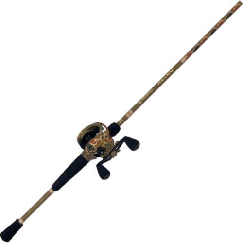 american hero camo baitcast combo Lew's left handed  Hook and Arrow Featuring a sleek digital camo pattern on both the rod and reel American Hero Camo 7.5:1 Left