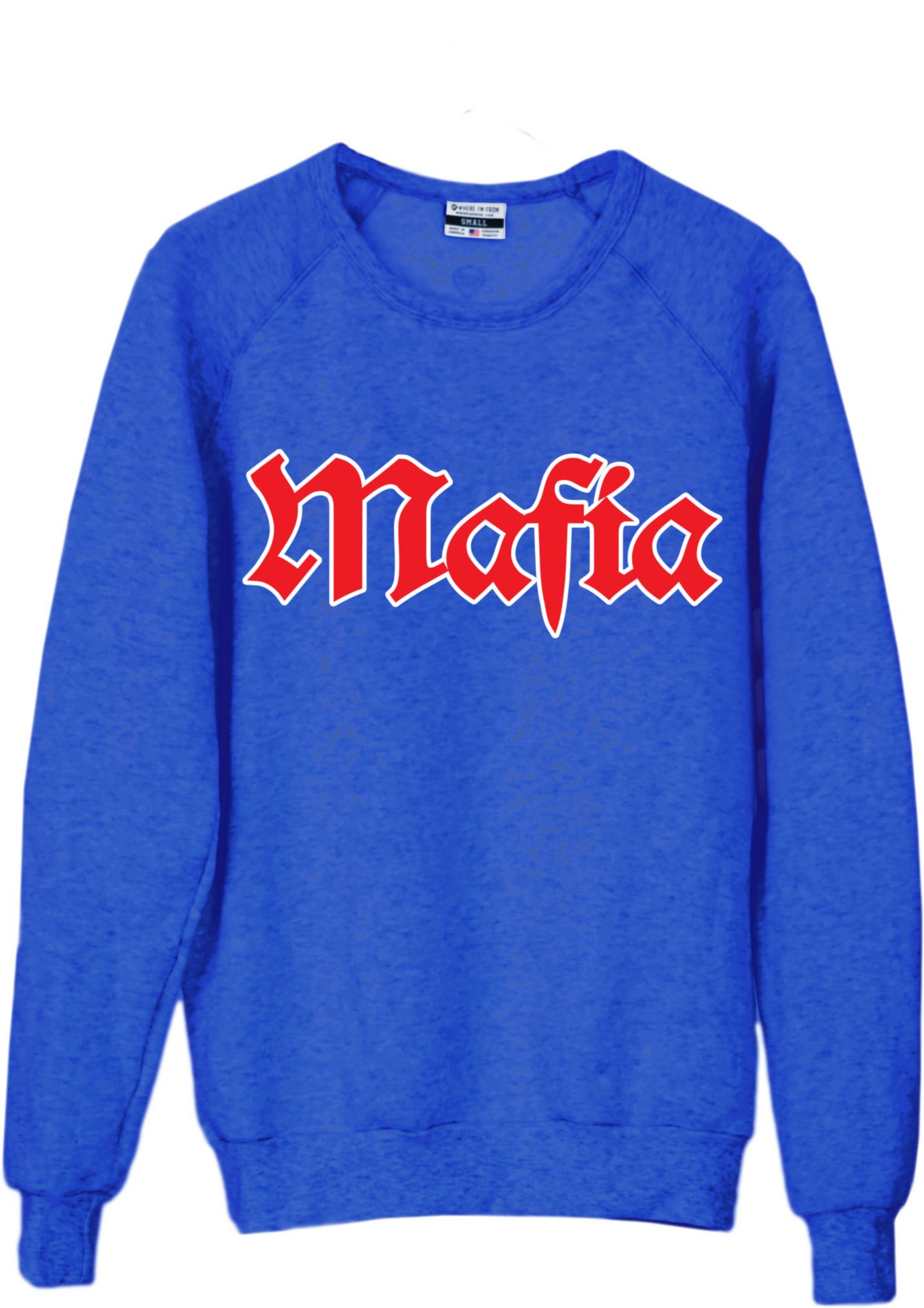 Where I'm From Adult Buffalo Mafia Blue Fleece Crewneck Sweater