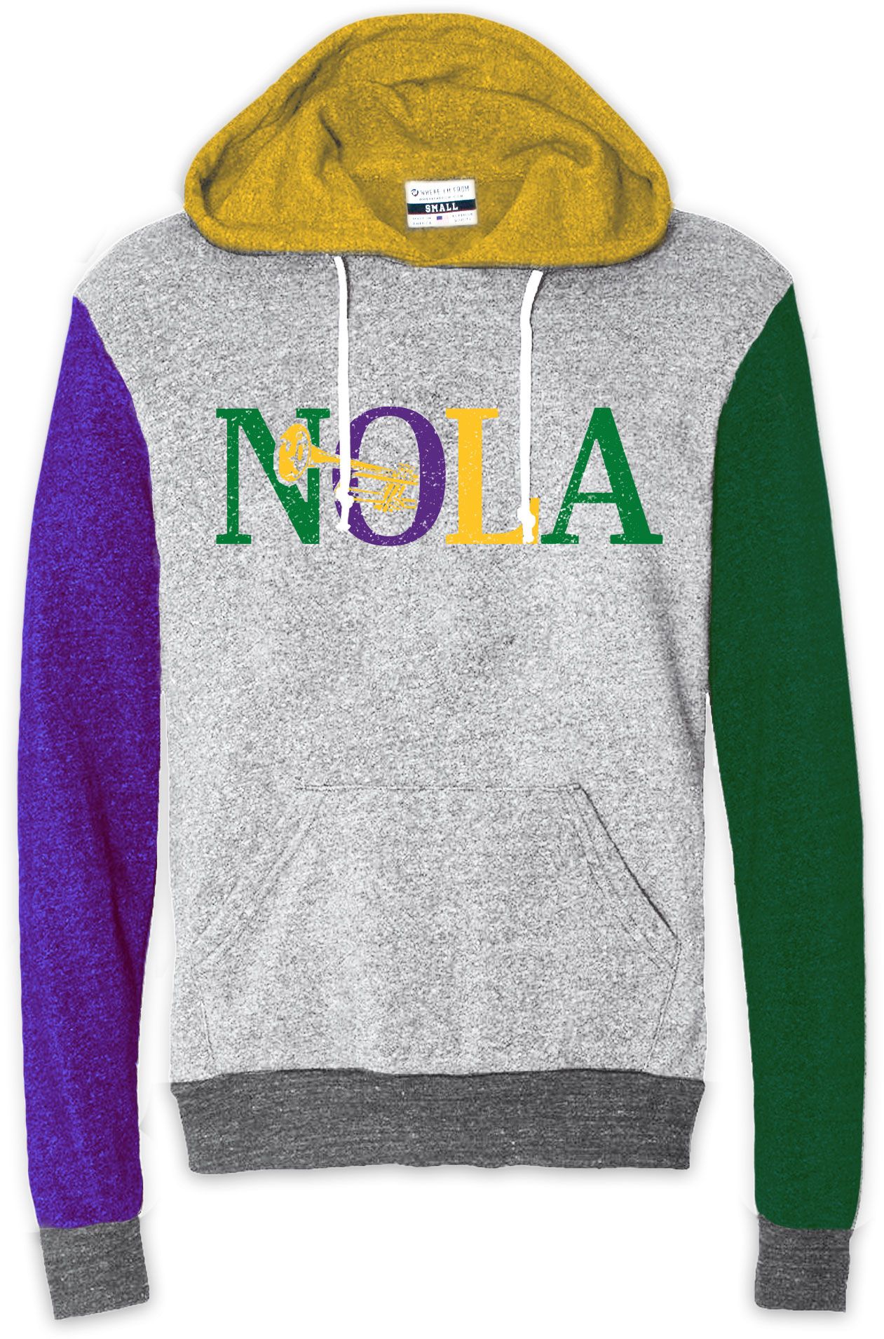 Where I'm From Adult New Orleans Trumpet Multicolor Hoodie