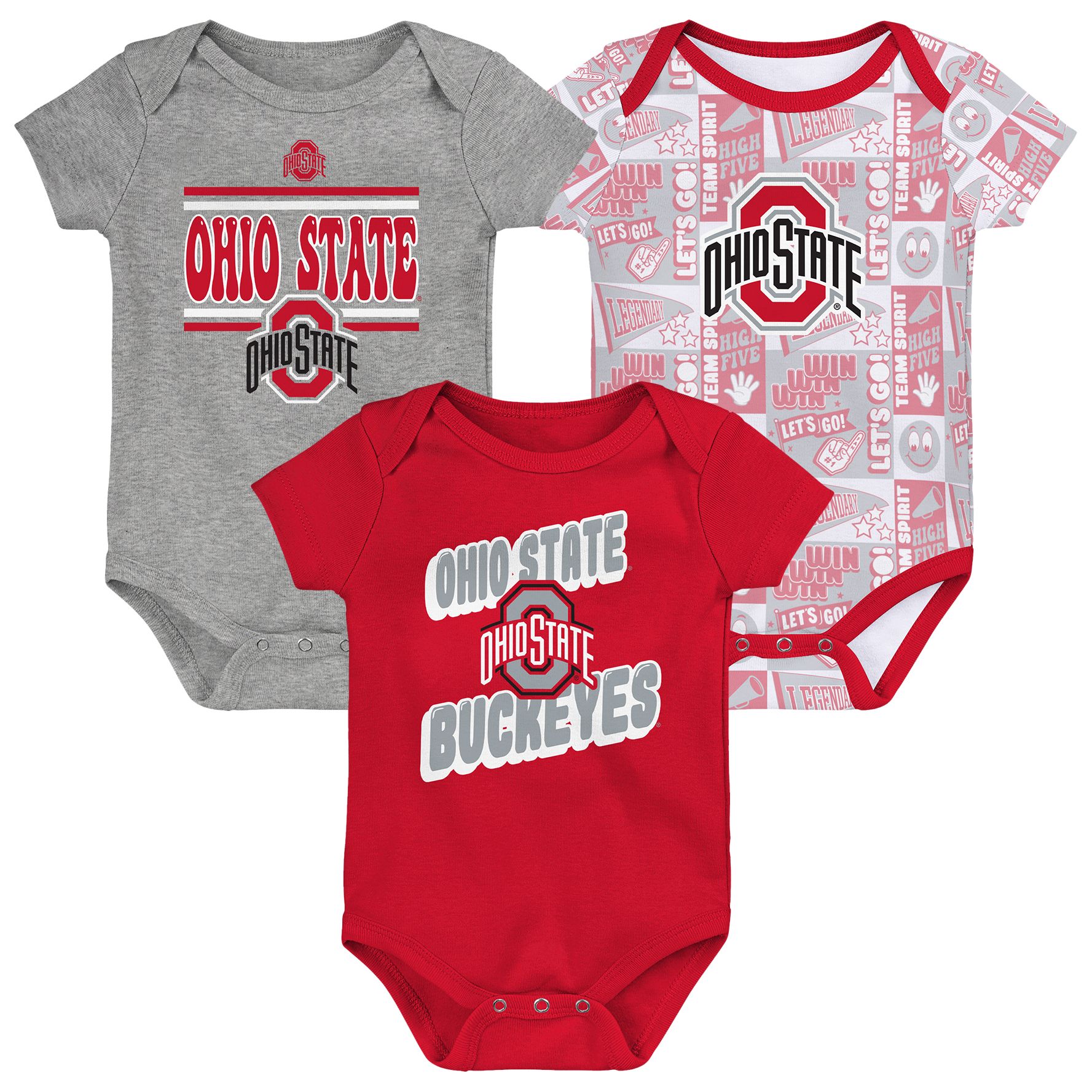 Gen2 Infant Ohio State Buckeyes Comics 3-Piece Creeper Set product image