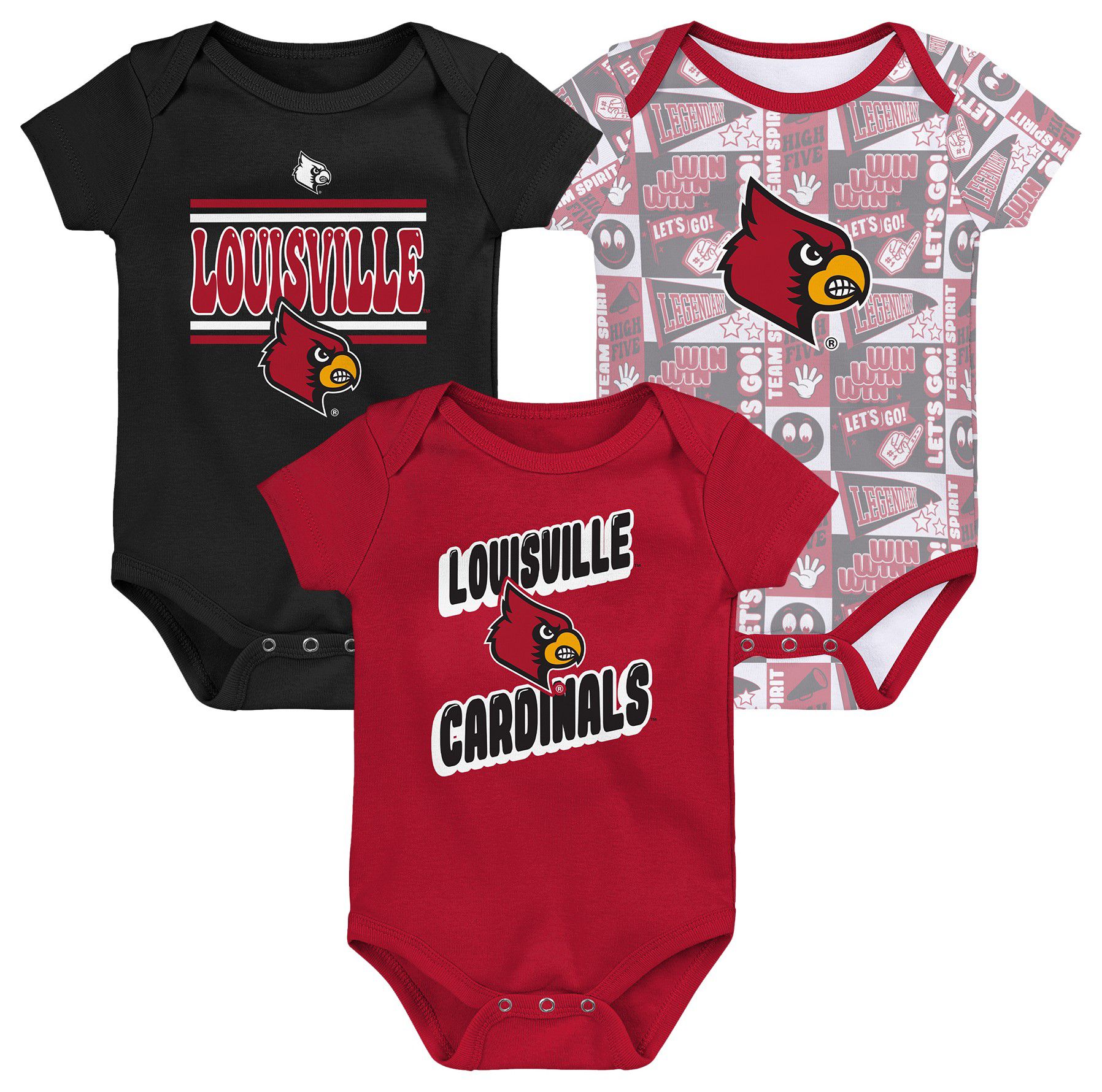 Gen2 Infant Louisville Cardinals Comics 3-Piece Creeper Set product image