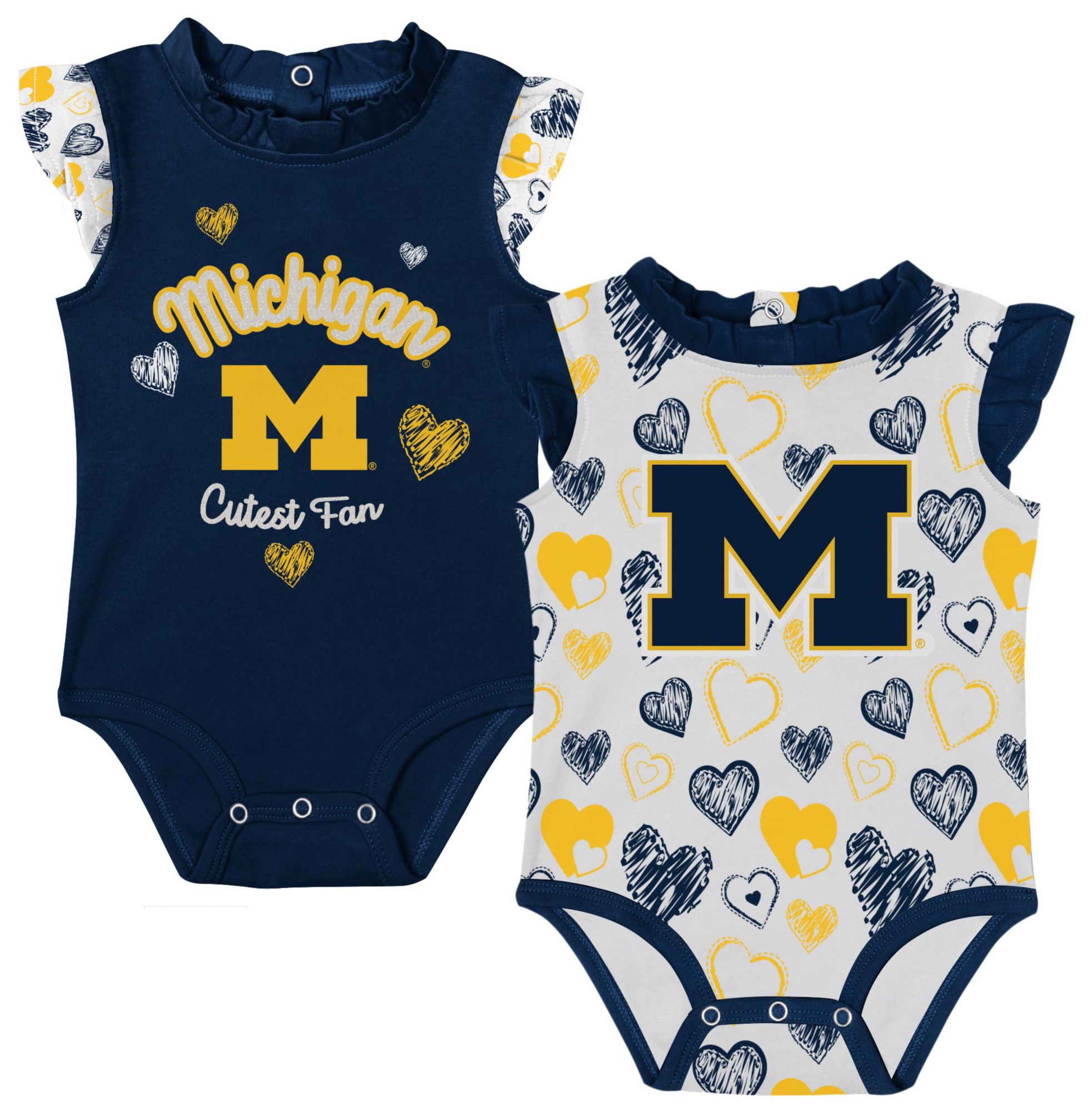 Gen2 Infant Michigan Wolverines Hearts 2-Piece Creeper Set product image