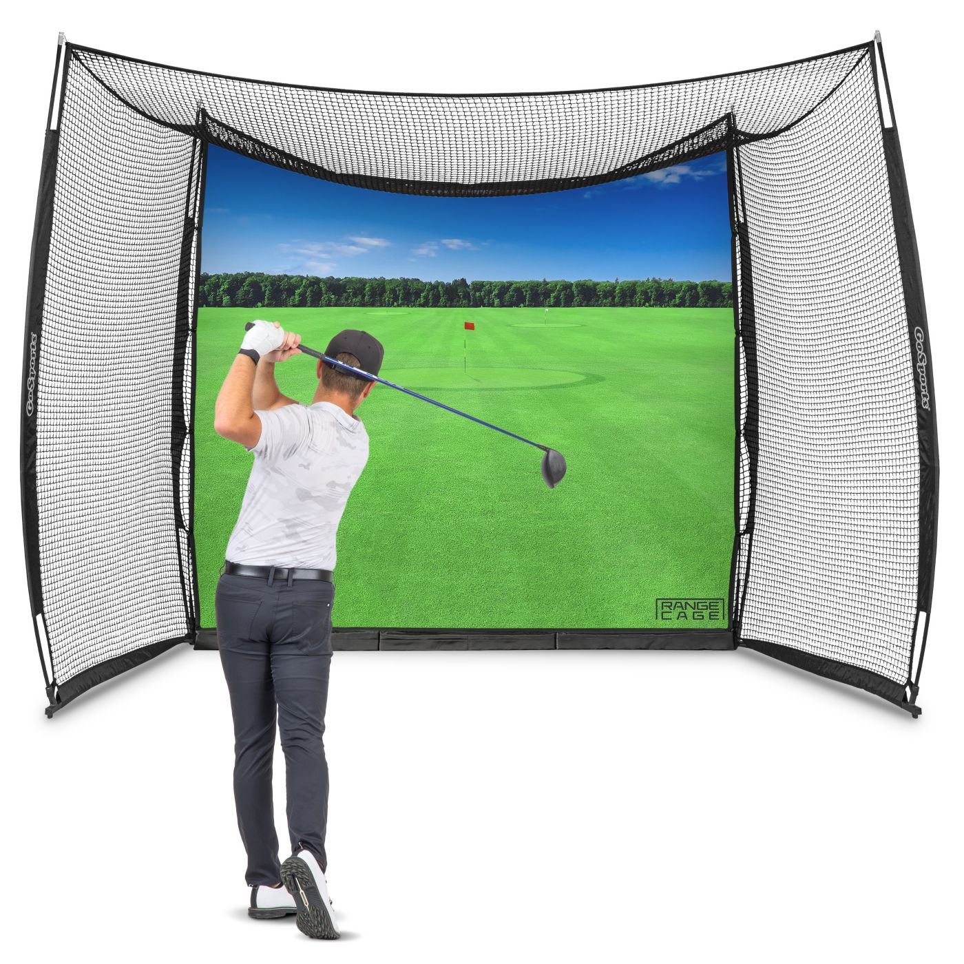 GoSports Range Cage 10&rsquo;x8' Hitting Net with Pre-Printed Impact 