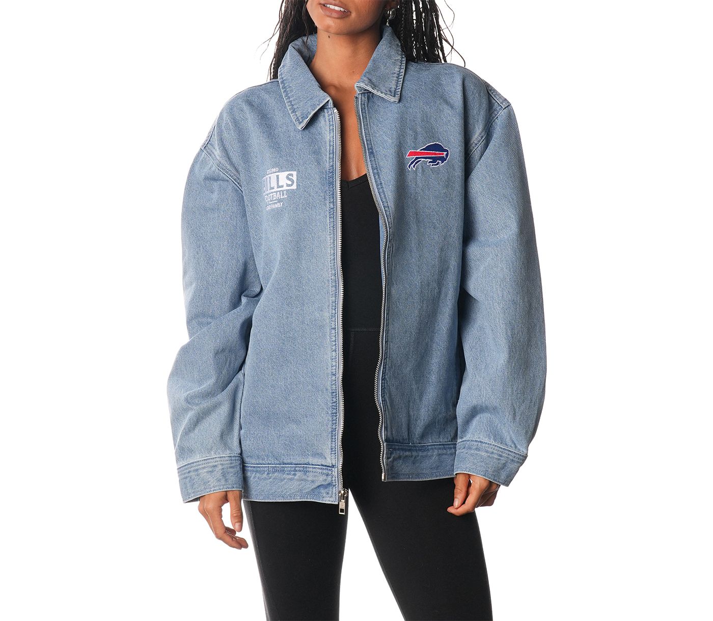 The Wild Collective Adult Buffalo Bills Lightweight Full Zip Denim Jacket Dick s Sporting Goods