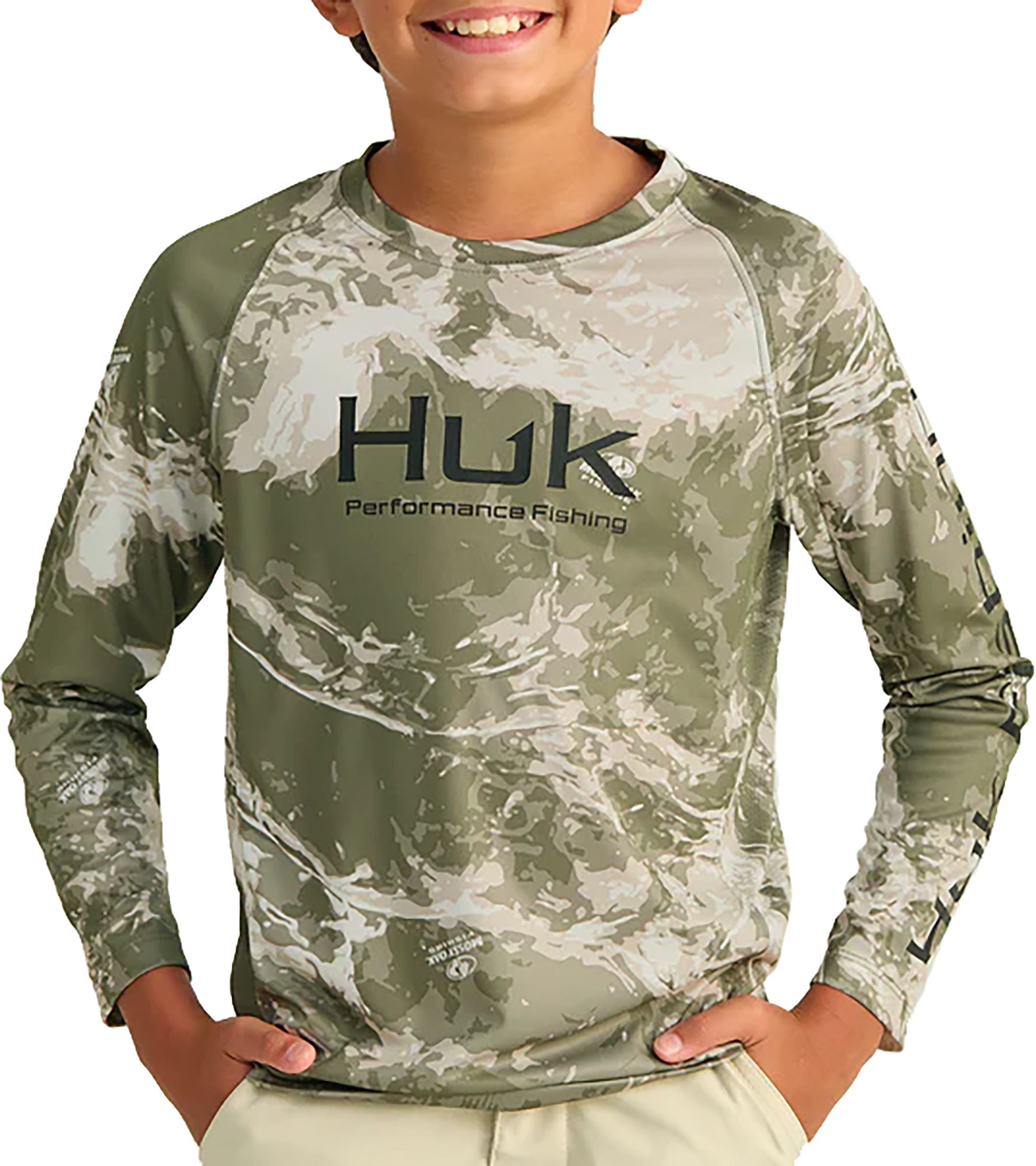 HUK Boys' Mossy Oak Pursuit Performance Long Sleeve Shirt product image