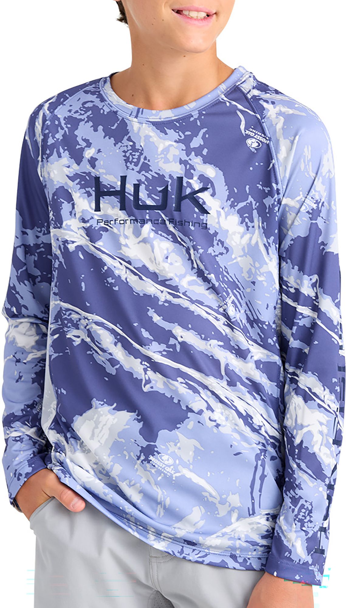HUK Boys' Mossy Oak Pursuit Performance Long Sleeve Shirt product image