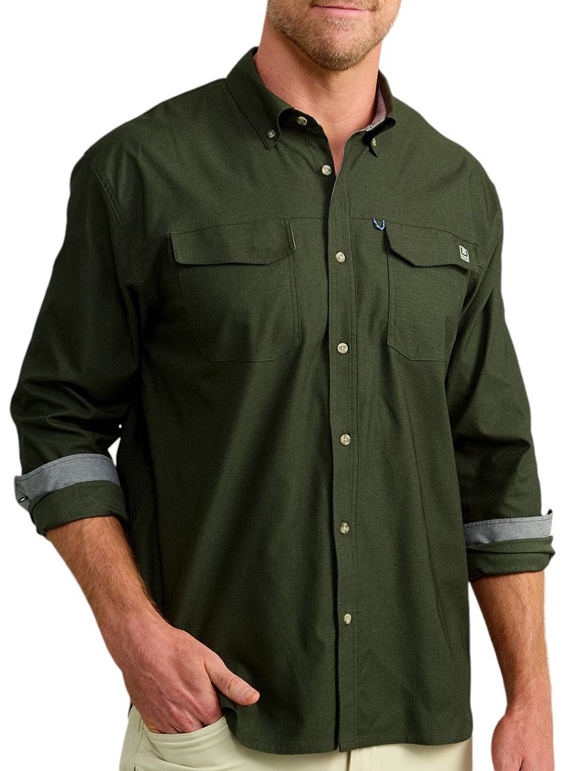 HUK Men's Long Sleeve Hawser Heather Flannel product image