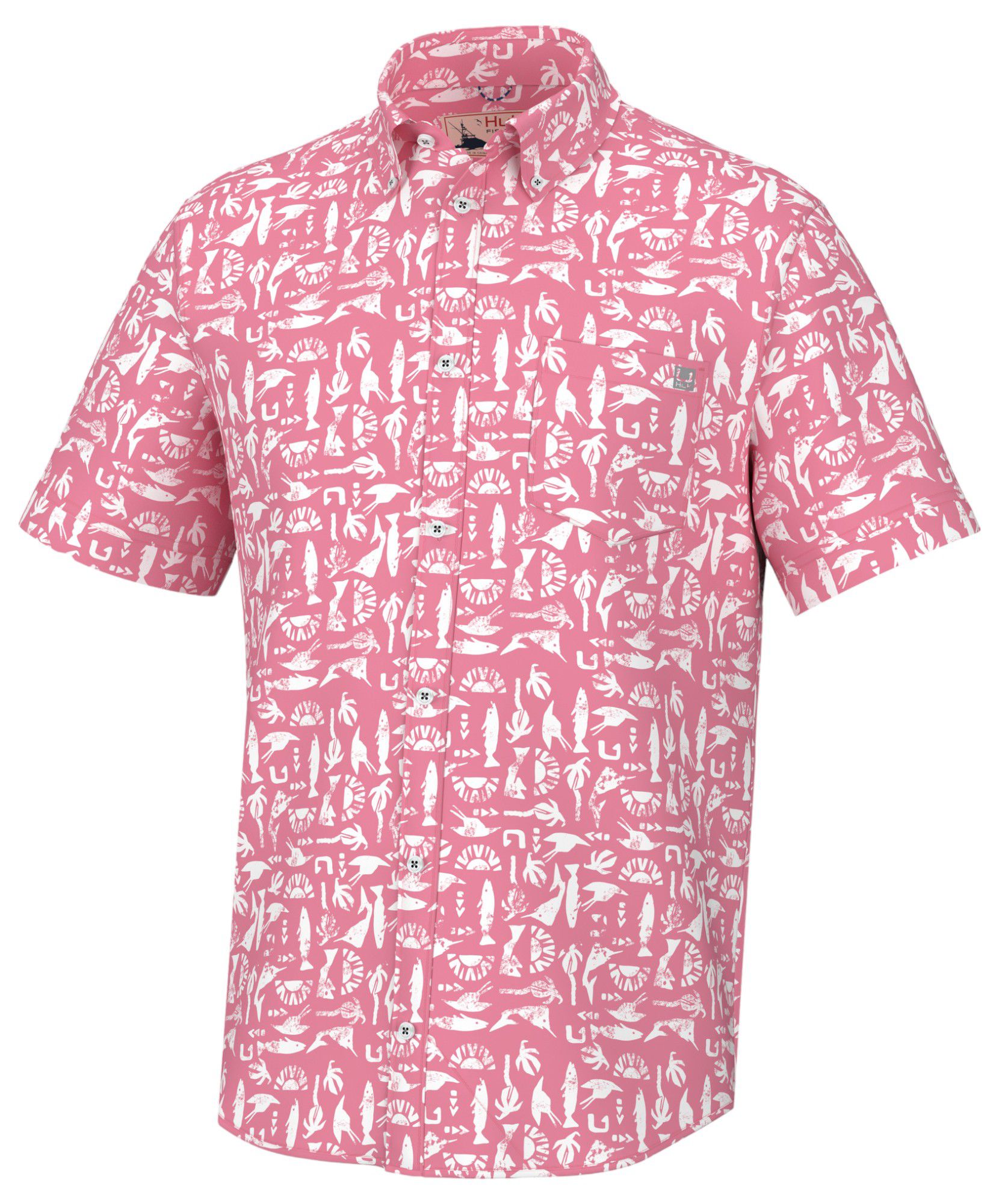 HUK Men's Kona Batiki Short Sleeve Button Up Shirt product image