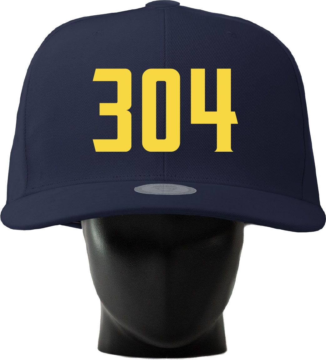 Noggin Boss Adult West Virginia Navy Area Code Oversized Hat