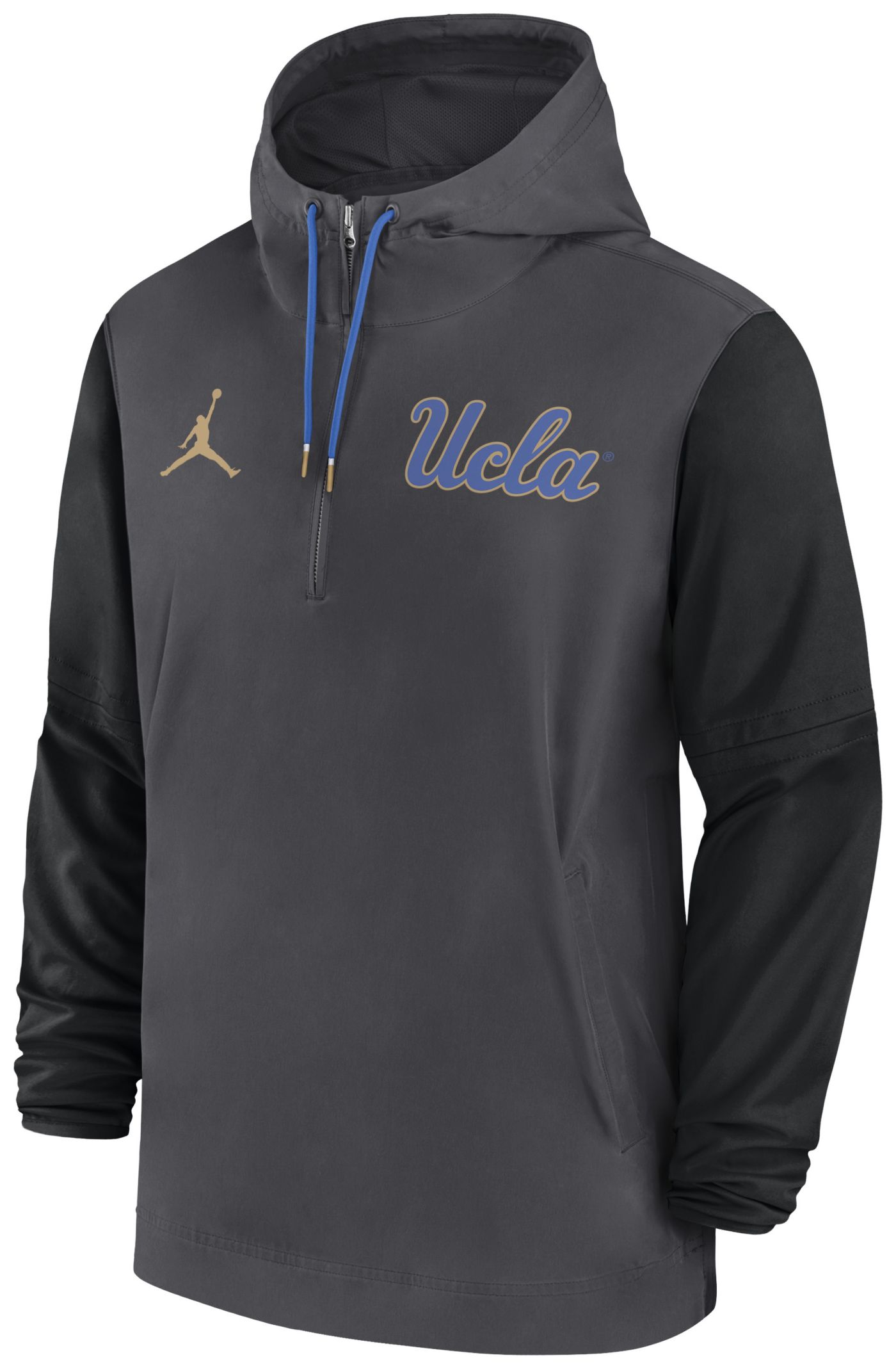 Jordan Men s UCLA Bruins Anthracite Black Dri Fit Lightweight Sideline Player s Jacket XL