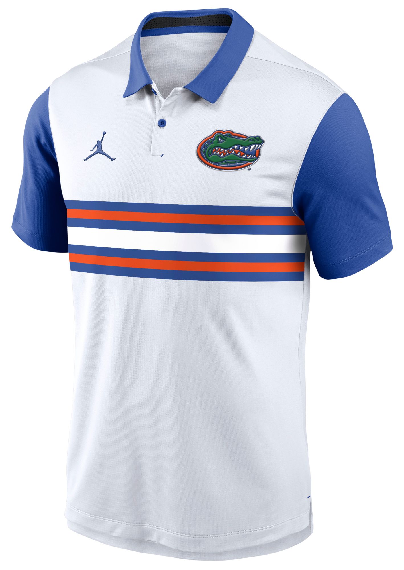 Jordan Men's Florida Gators White/Royal Campus Patterned Polo product image