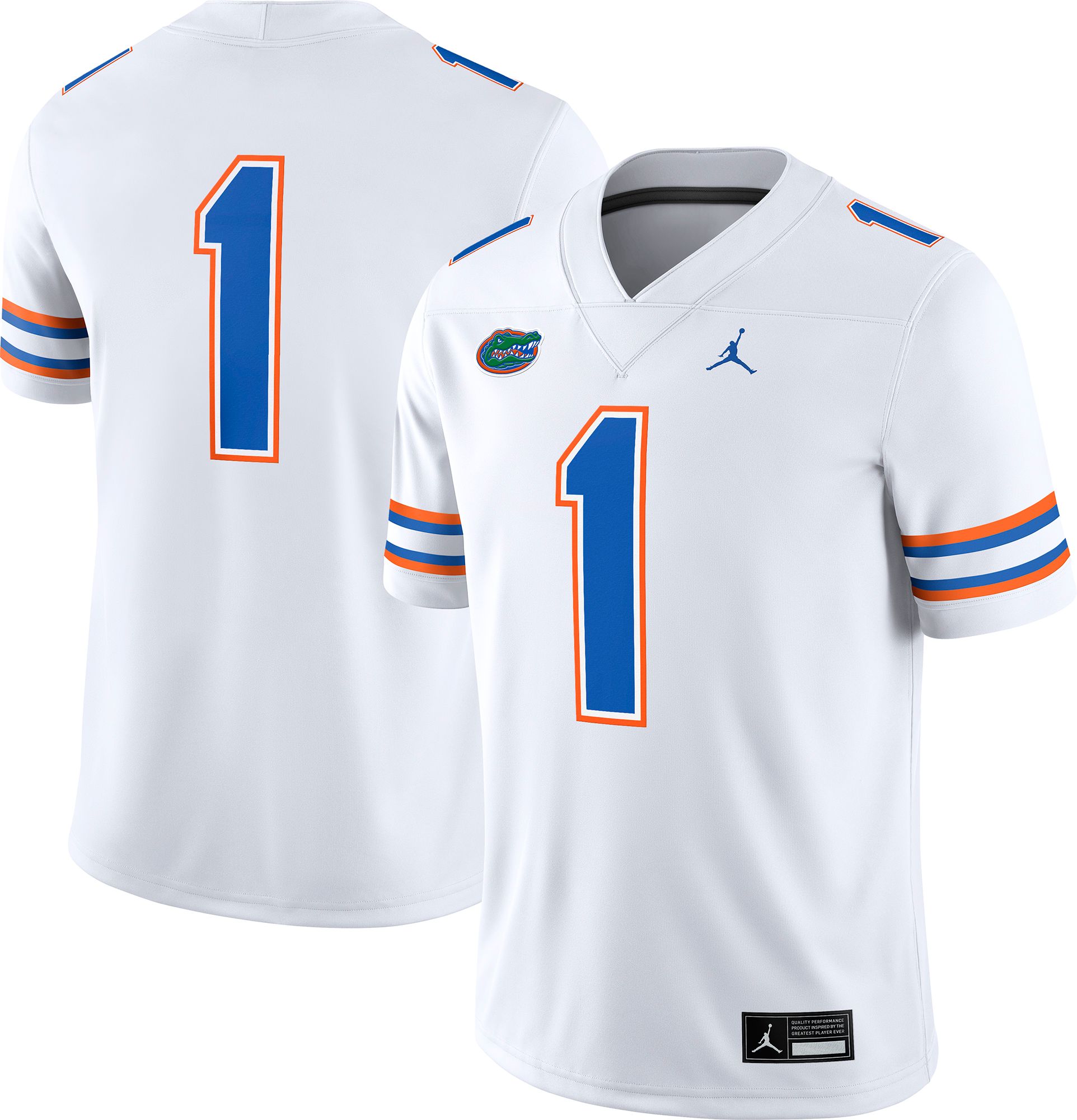 Jordan Men's Florida Gators #1 White Dri-FIT Replica Football Game Jersey product image