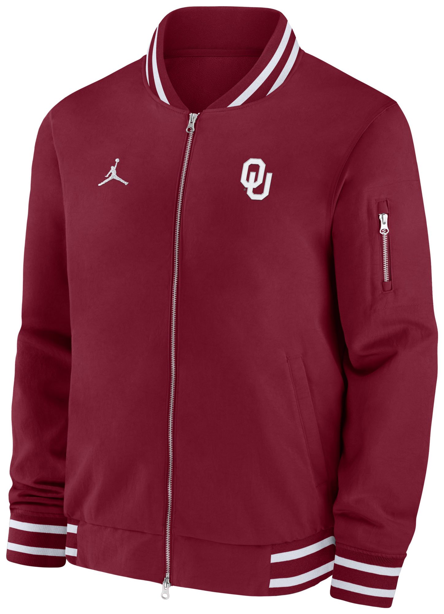 Jordan Men's Oklahoma Sooners Crimson Bomber Jacket product image