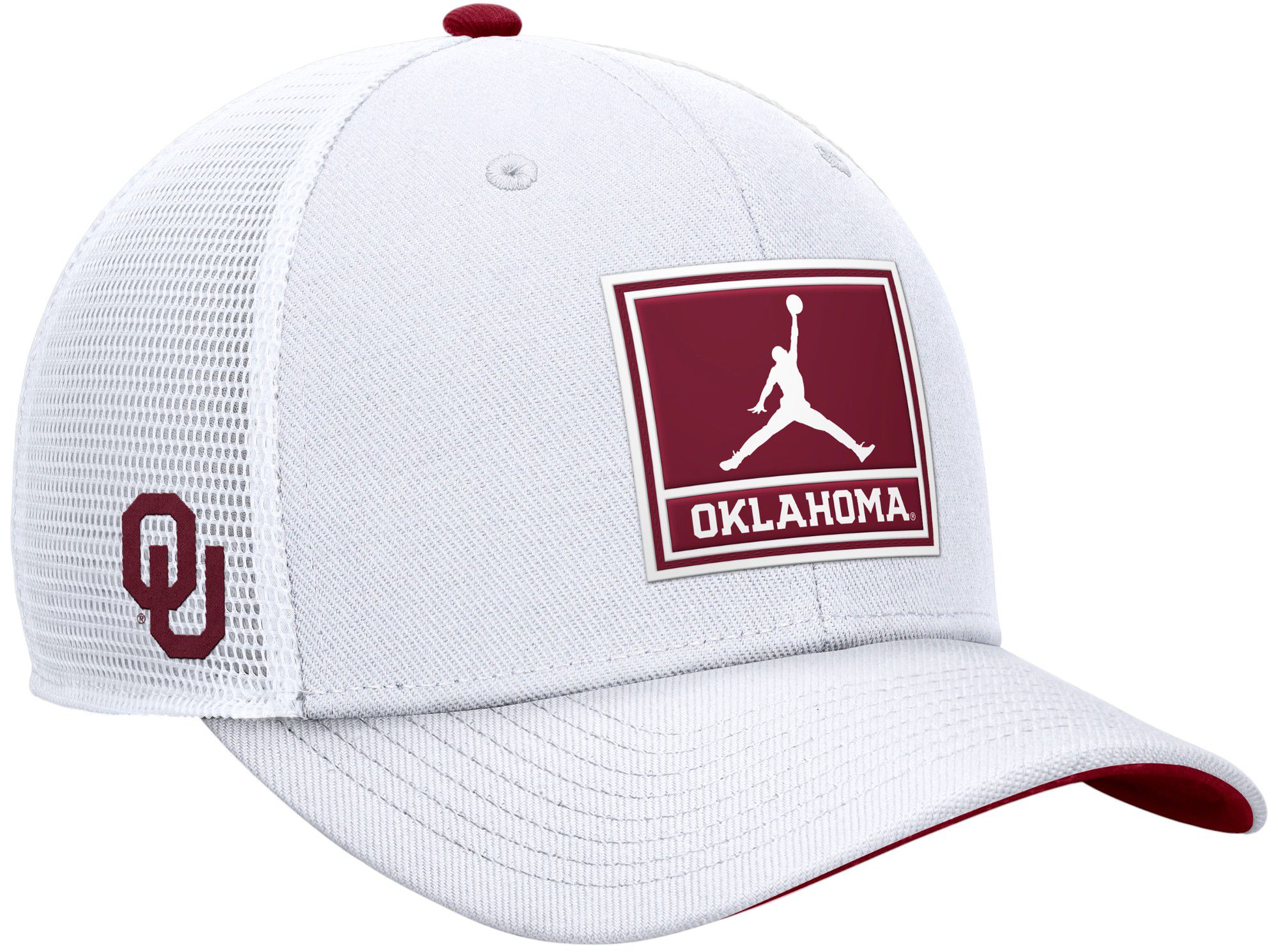 Jordan Men's Oklahoma Sooners White Rise Adjustable Trucker Hat product image