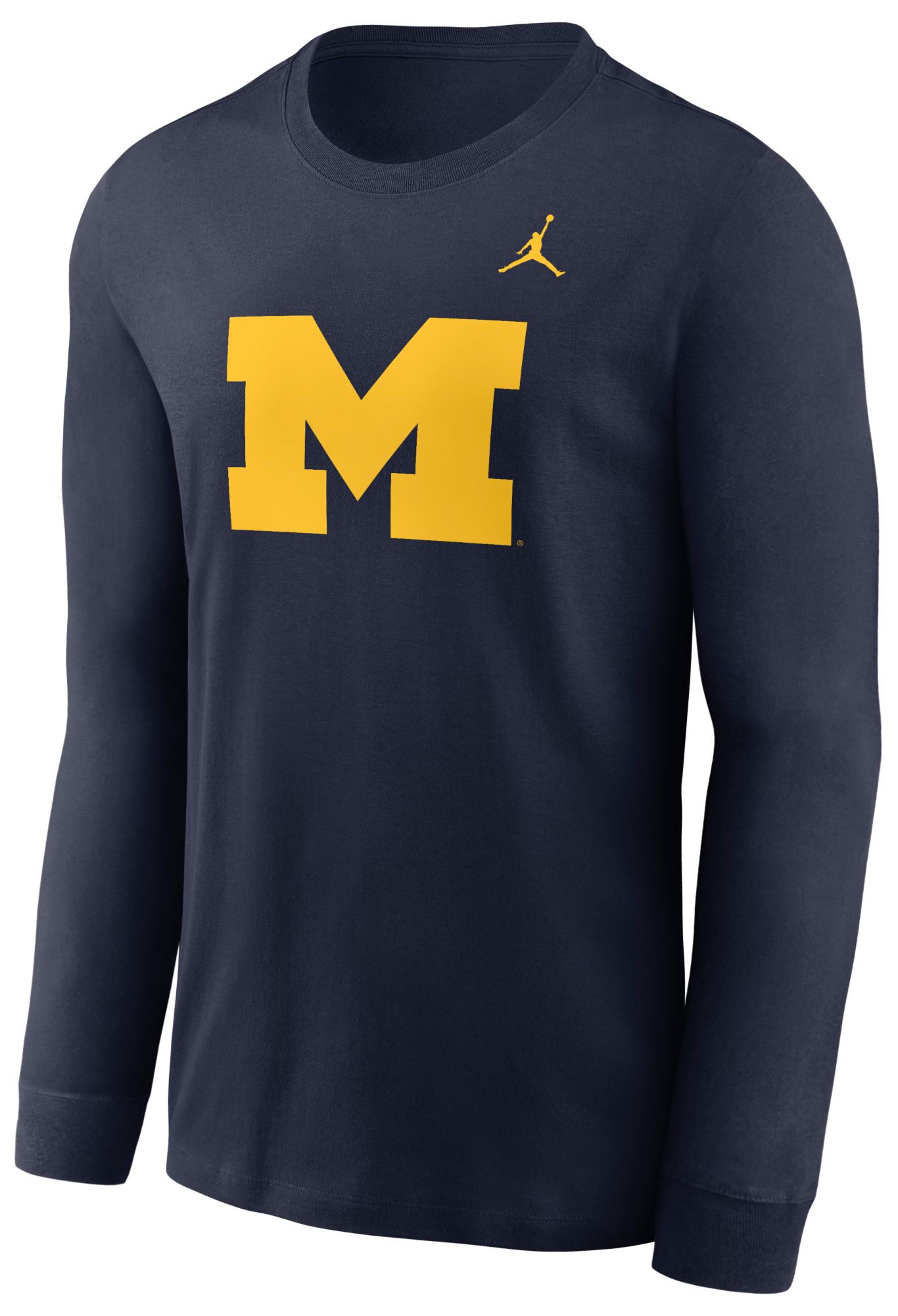 Nike Men's Michigan Wolverines Navy Core Cotton Logo Long Sleeve T-Shirt product image