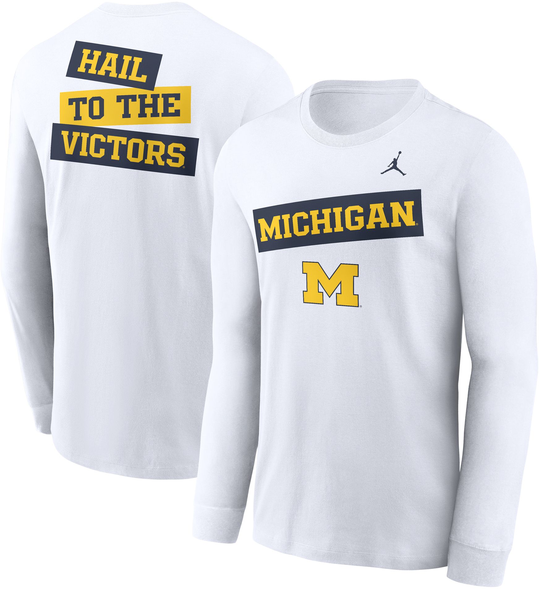 Jordan Adult Michigan Wolverines 2-Sided White Long Sleeve T-Shirt product image