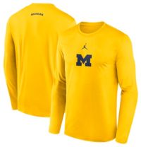 Jordan Men's Michigan Wolverines Maize Dri-FIT Basketball Shooter Long ...