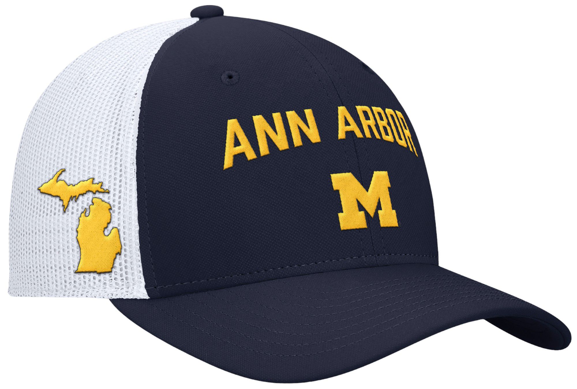 Jordan Men's Michigan Wolverines Blue Rise Adjustable Trucker Hat product image
