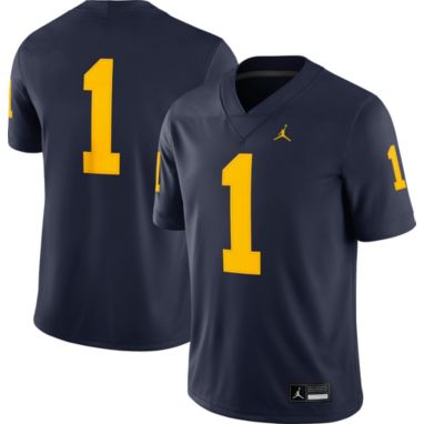 sorry, Jordan Men's Michigan Wolverines #1 Blue Dri-FIT Replica Football Game Jersey is currently out of stock