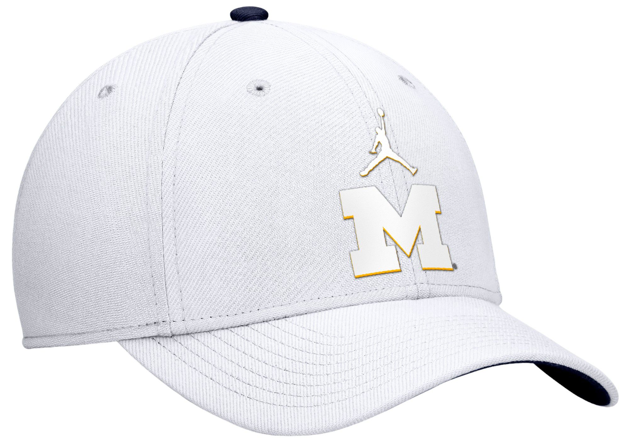 Jordan Men's Michigan Wolverines White Swooshflex Tonal Adjustable Hat product image