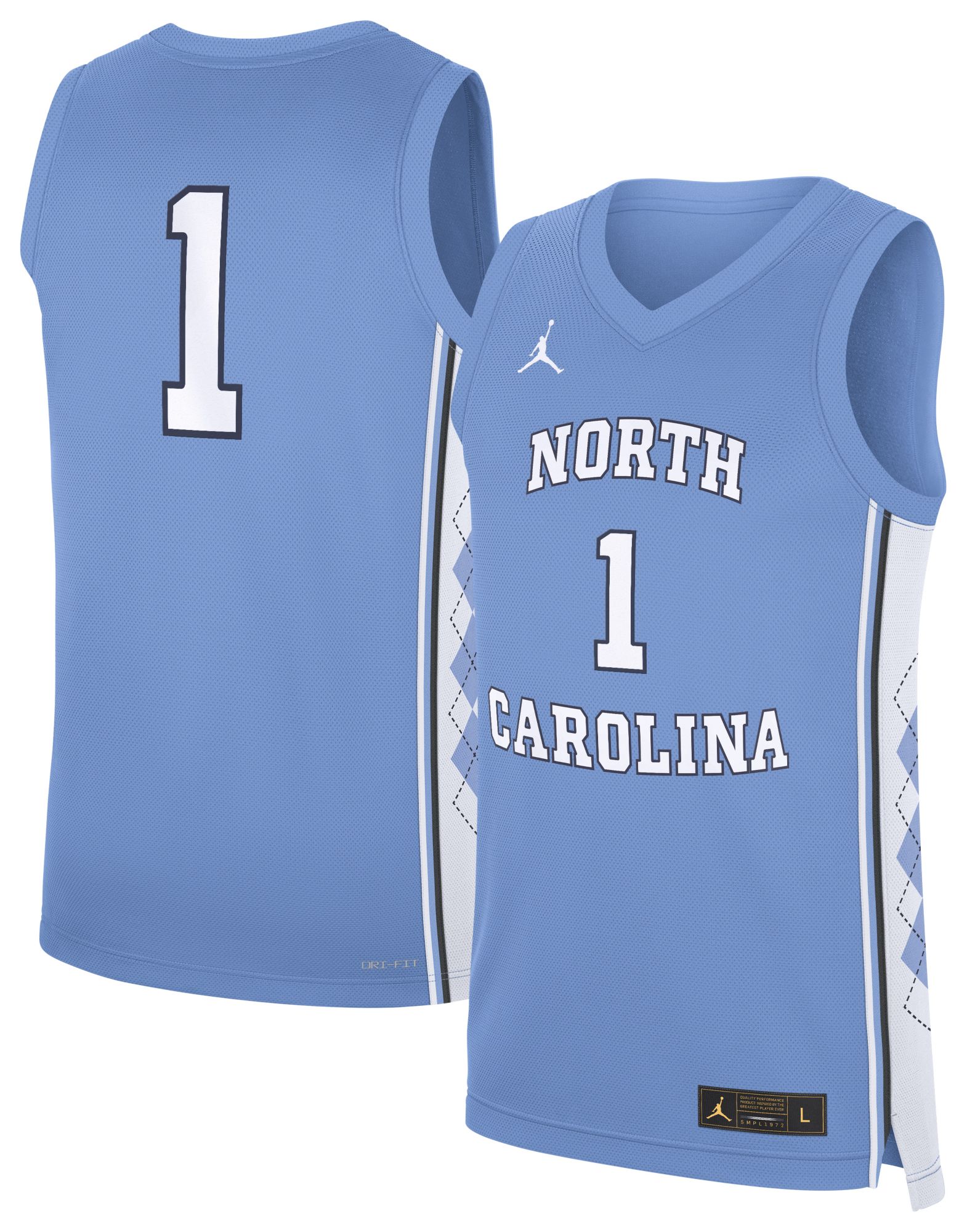 Jordan Men's North Carolina Tar Heels Carolina Blue Replica Basketball Jersey product image