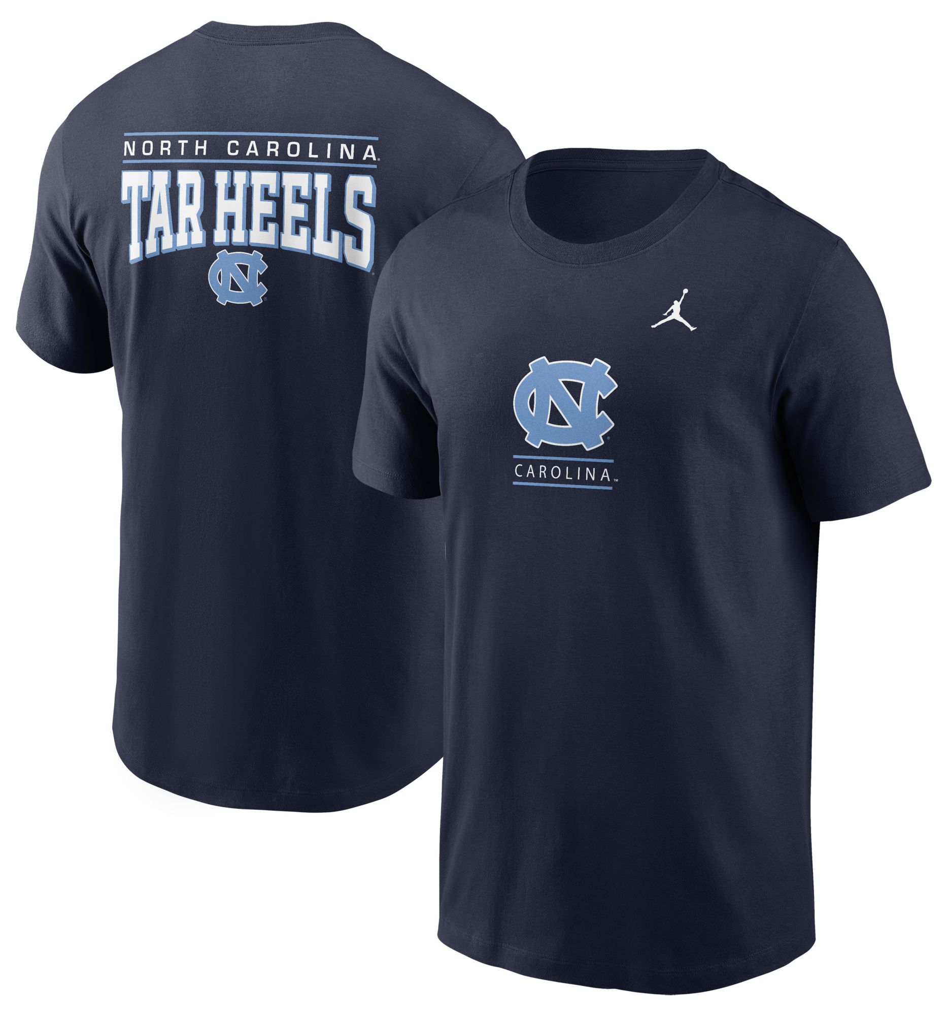 Nike Men's North Carolina Tar Heels Navy Core Cotton Double Hit Logo T-Shirt product image