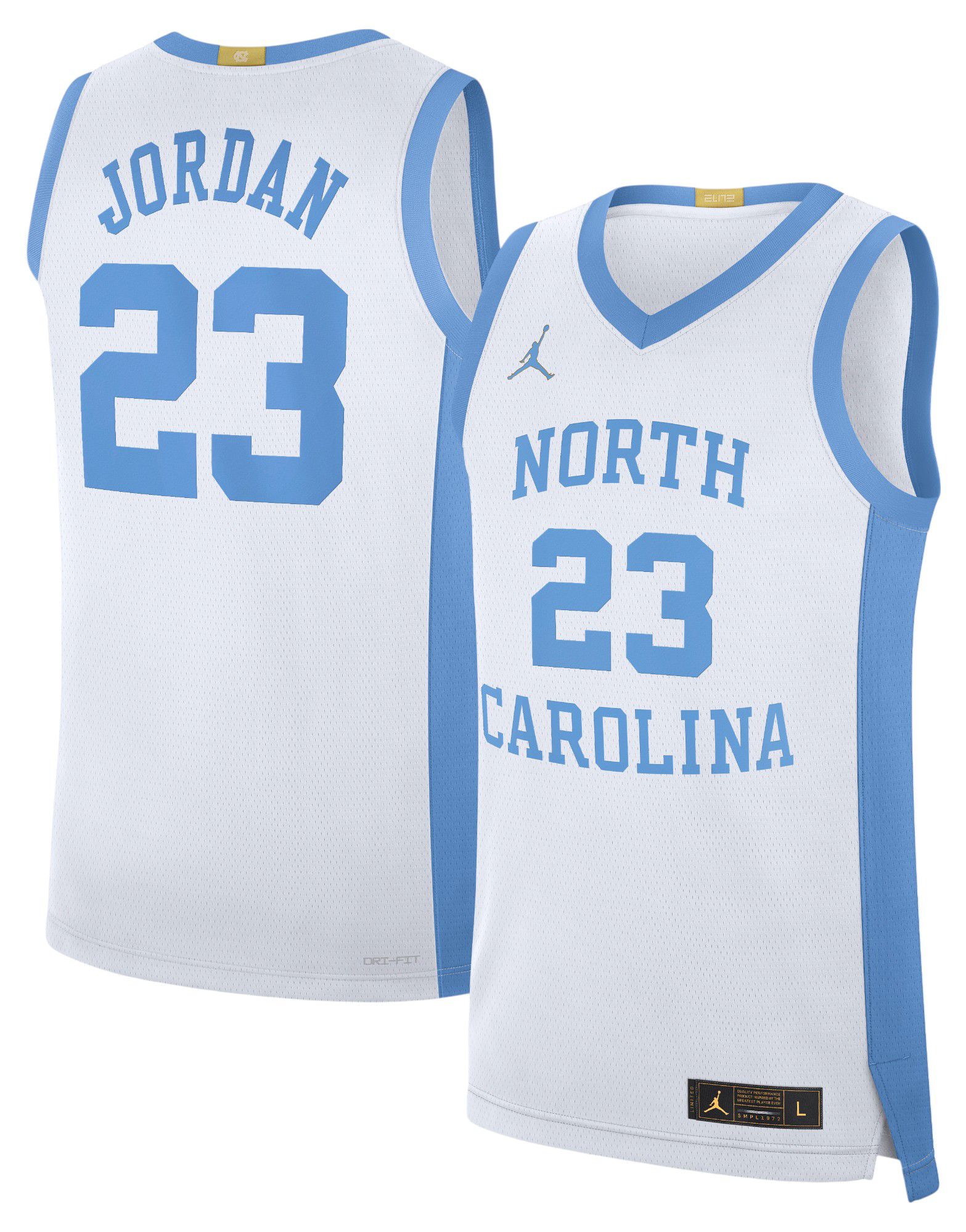 Jordan Men's North Carolina Tar Heels Michael Jordan #23 White Replica Basketball Jersey product image