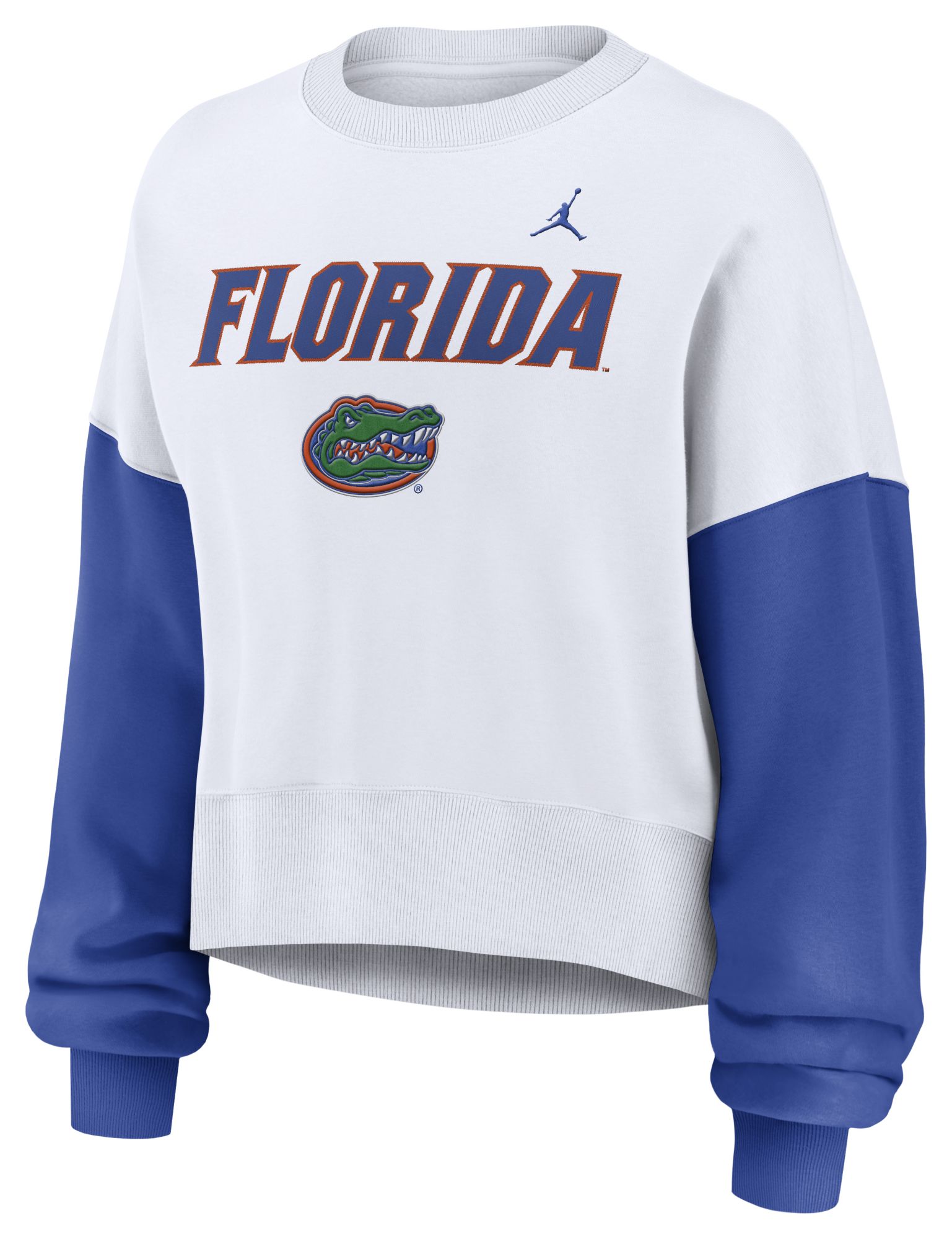Jordan Women's Florida Gators White/Royal Phoenix Crew Neck Sweatshirt product image